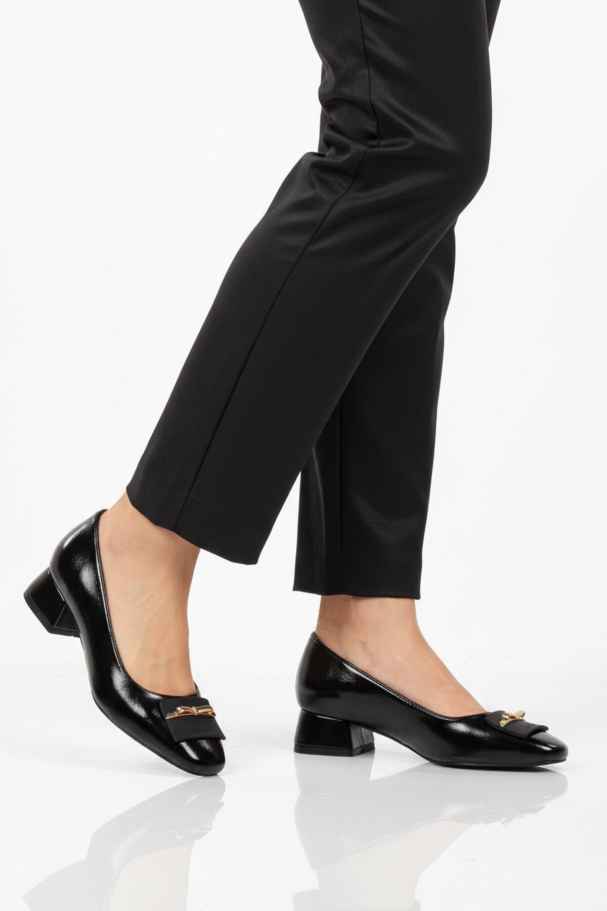 Siyah Kadın Abiye Ayakkabı 608420 Z Geniş Kalıp