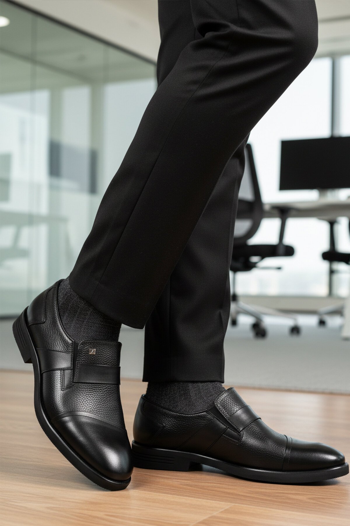 Siyah-Siyah Floter Hakiki Deri Erkek Günlük Ayakkabı Fosco 3257 M