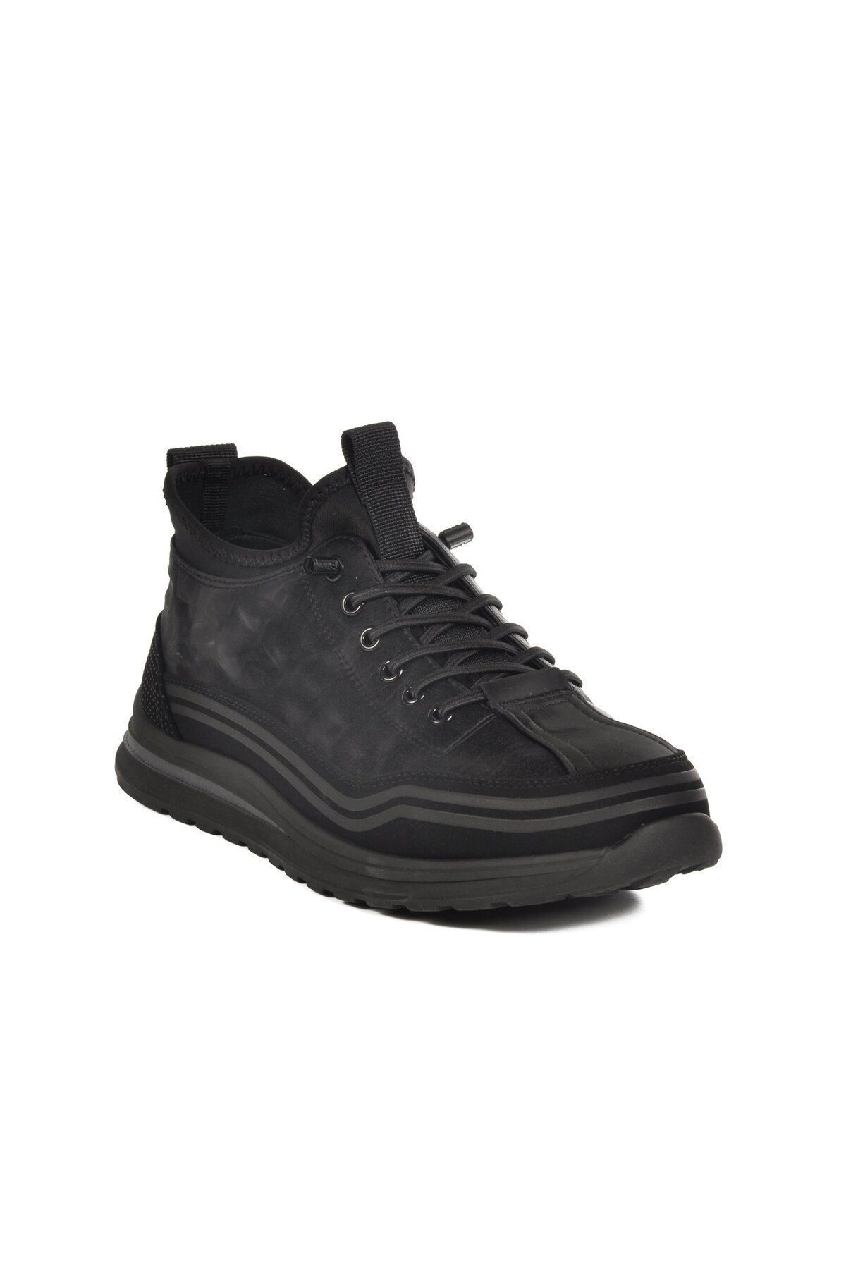 Siyah Suni Deri Kadın Sneaker 25K582 M