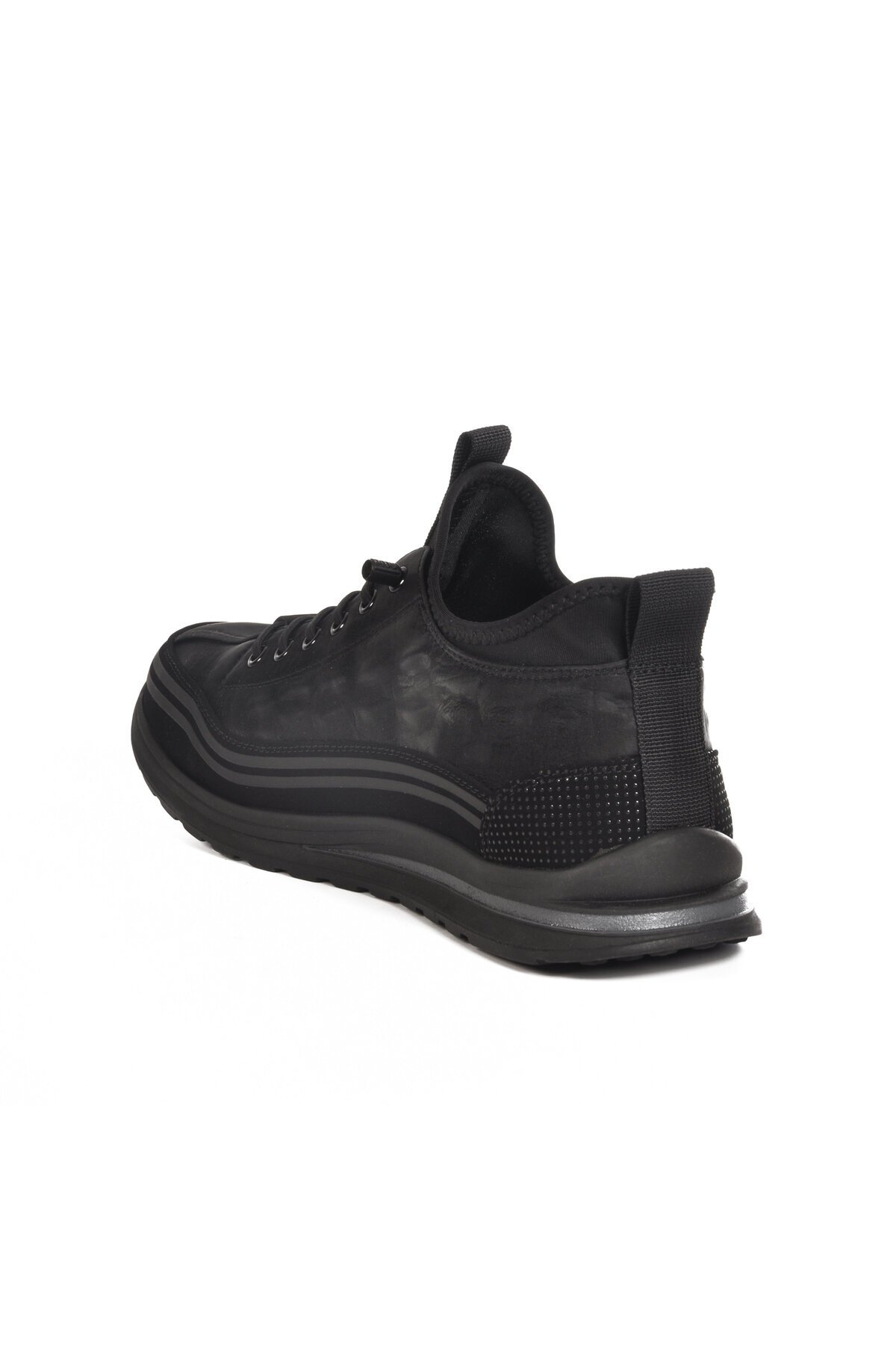 Siyah Suni Deri Kadın Sneaker 25K582 M