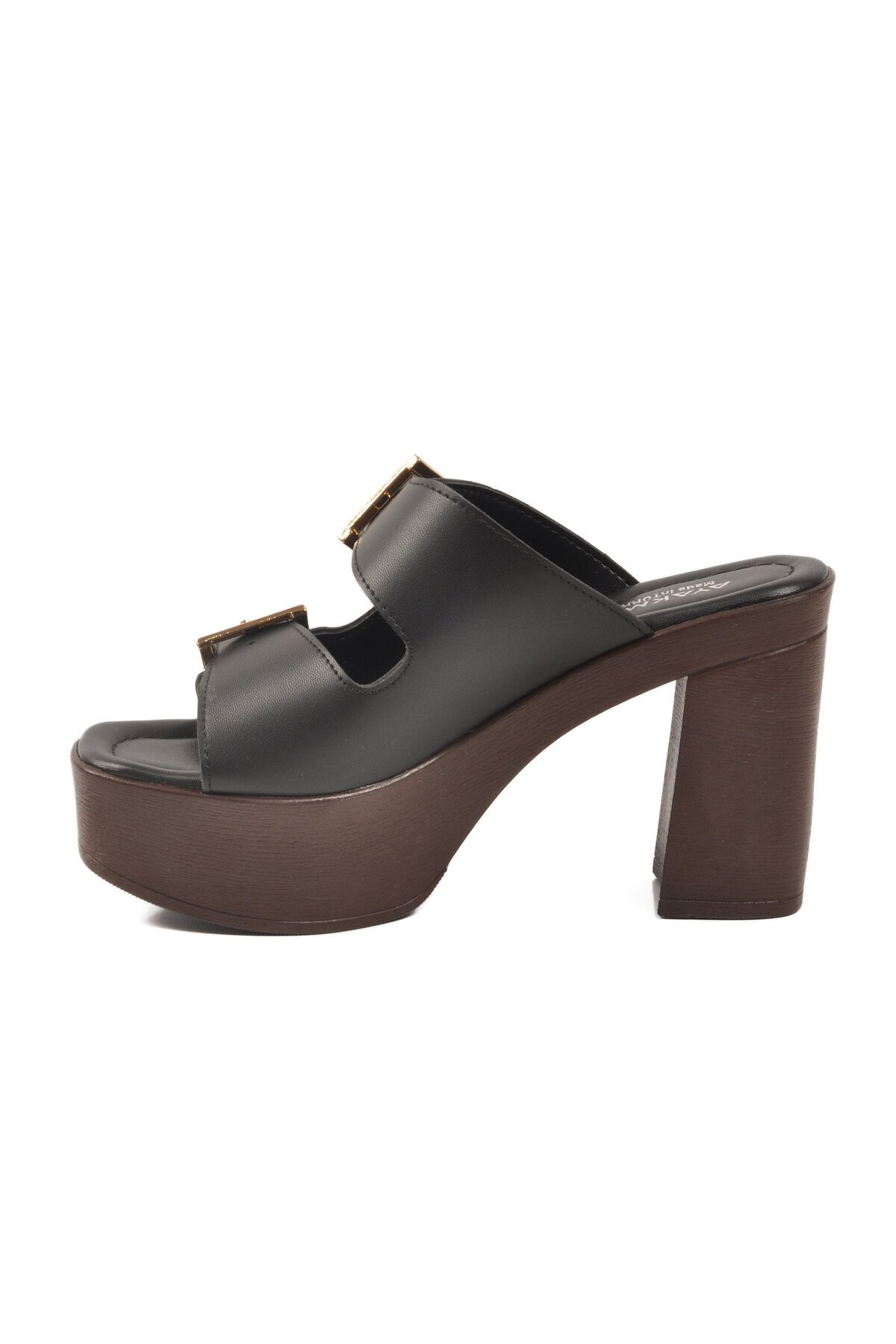 Siyah Yüksek Topuklu Slingback Kadın Terlik 322221 Z