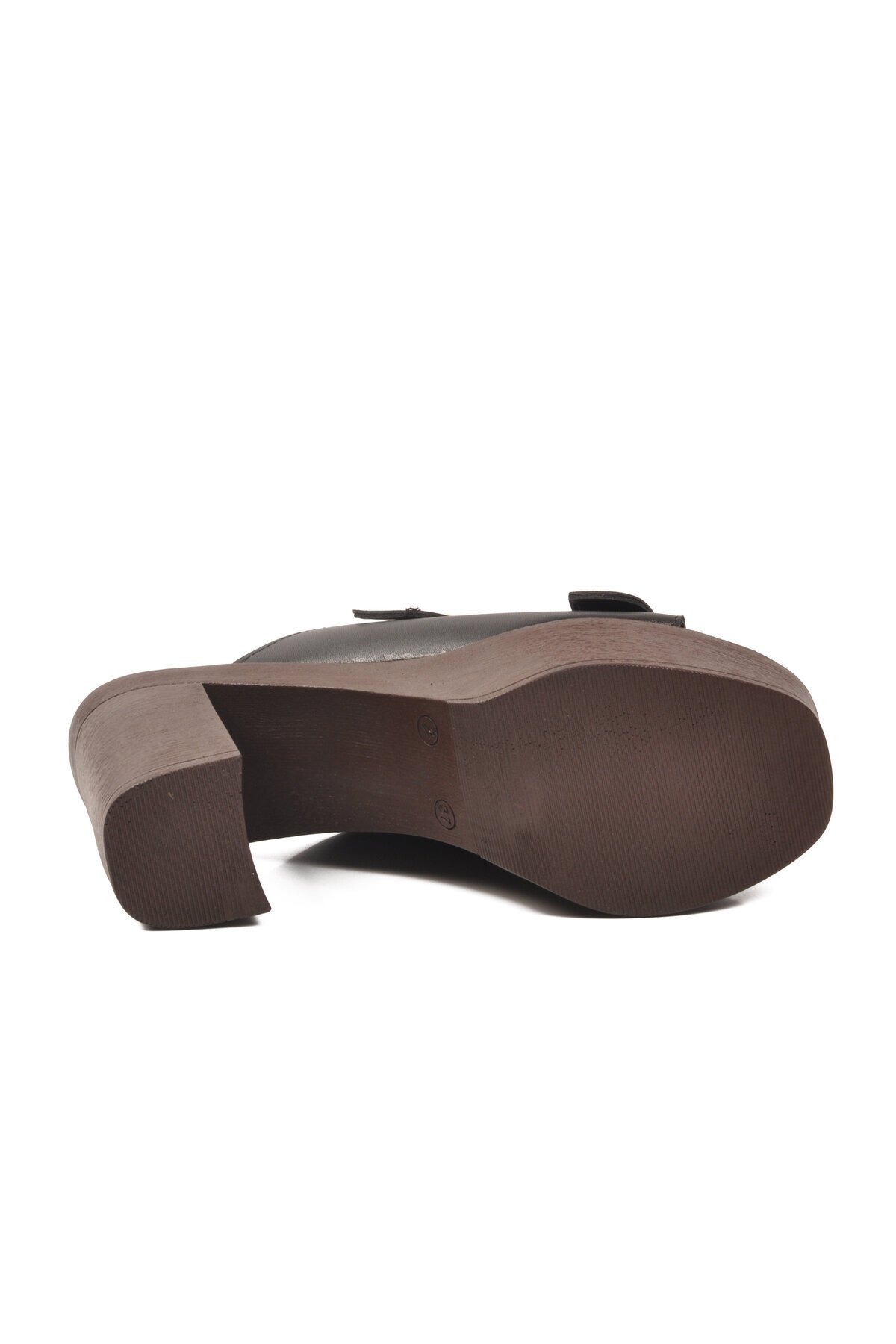 Siyah Yüksek Topuklu Slingback Kadın Terlik 322221 Z