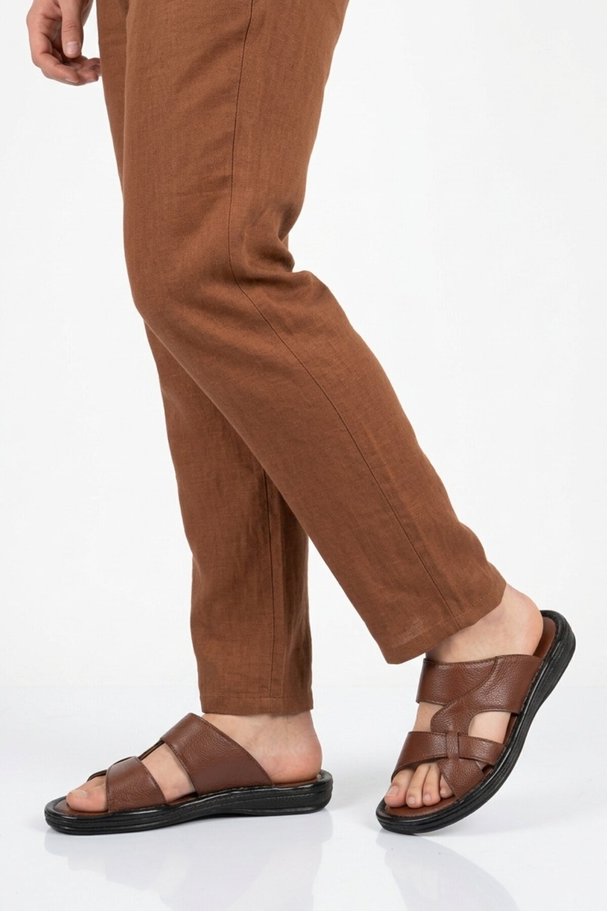 Taba Hakiki Deri ComfortSole Taban Erkek Terlik 8521 M