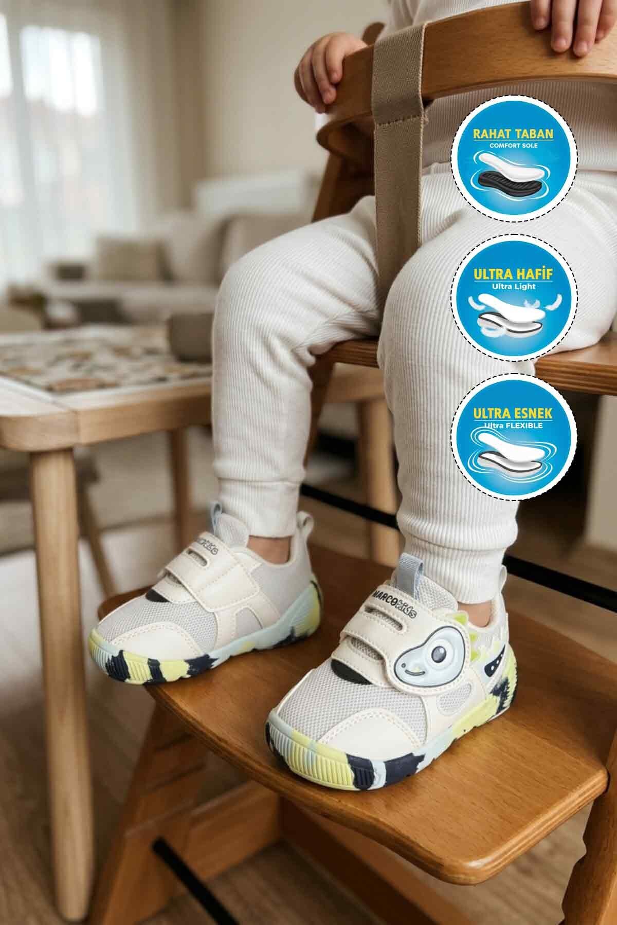 Beyaz-Lacivert Hafif Bebek Spor Ayakkabı Marco Kids 26Y701 B