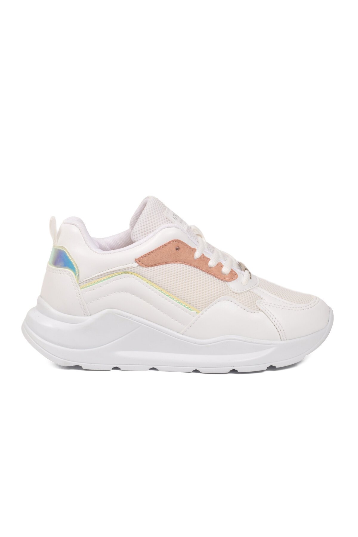 Beyaz-Pudra Esnek Unisex Spor Ayakkabı 051 G