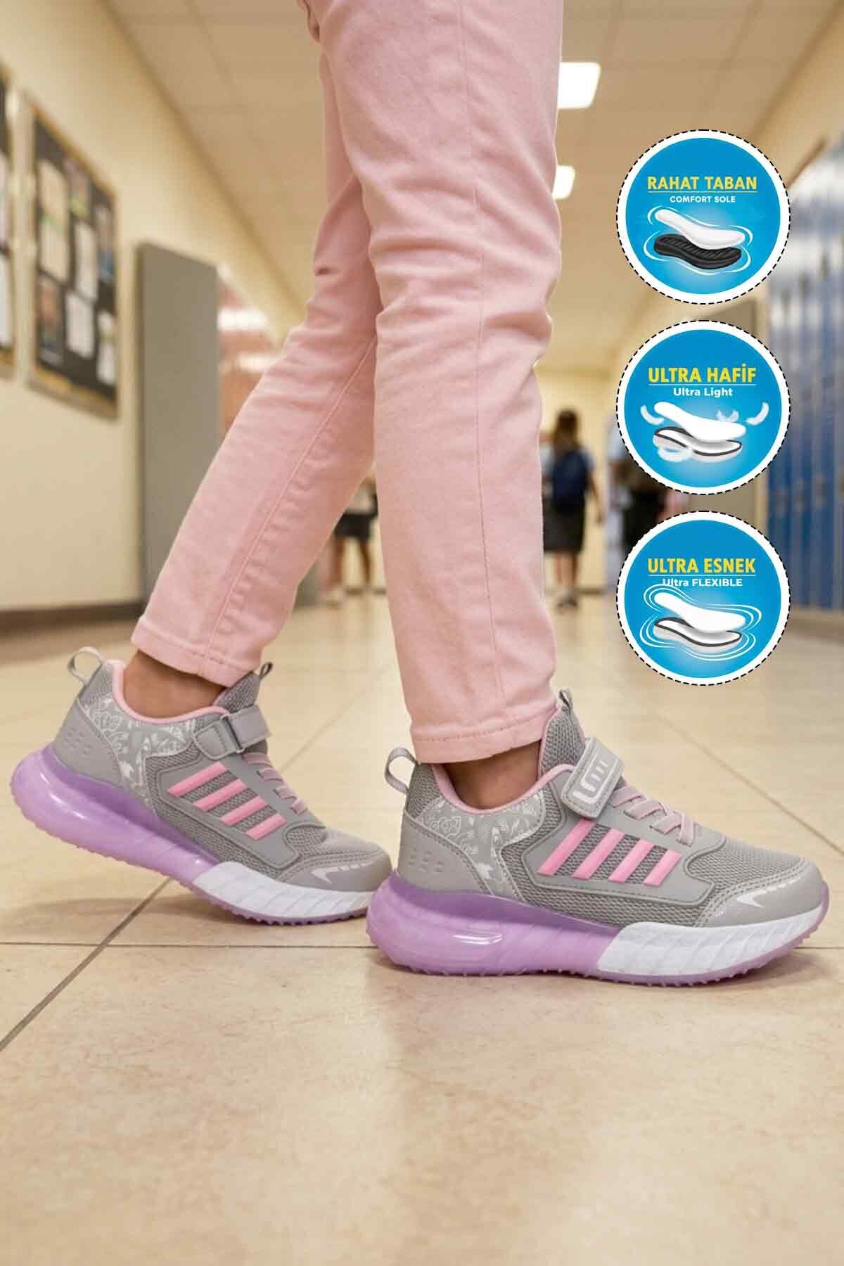 Buz-Pembe Rahat Taban Erkek Çocuk Spor Ayakkabı 748 F