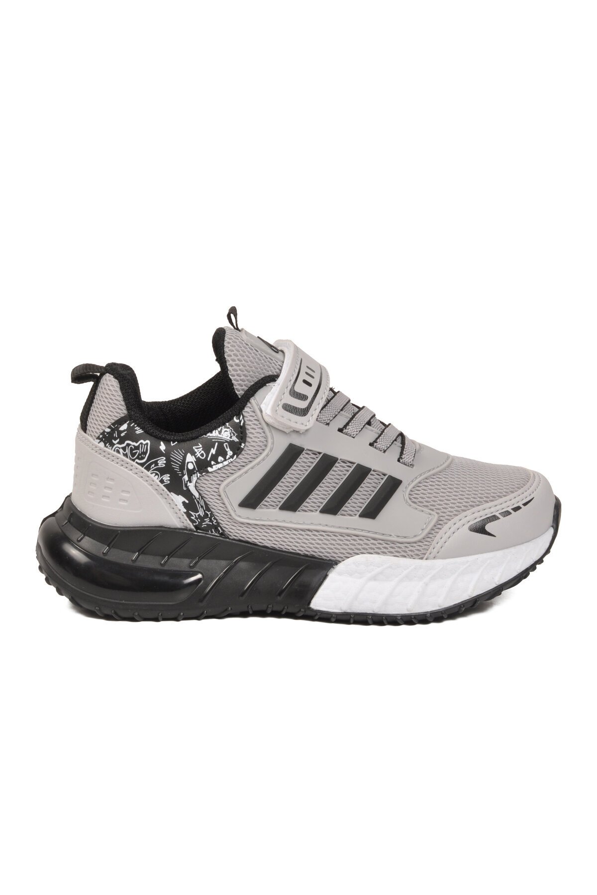 Buz-Siyah Rahat Taban Erkek Çocuk Spor Ayakkabı 748 F