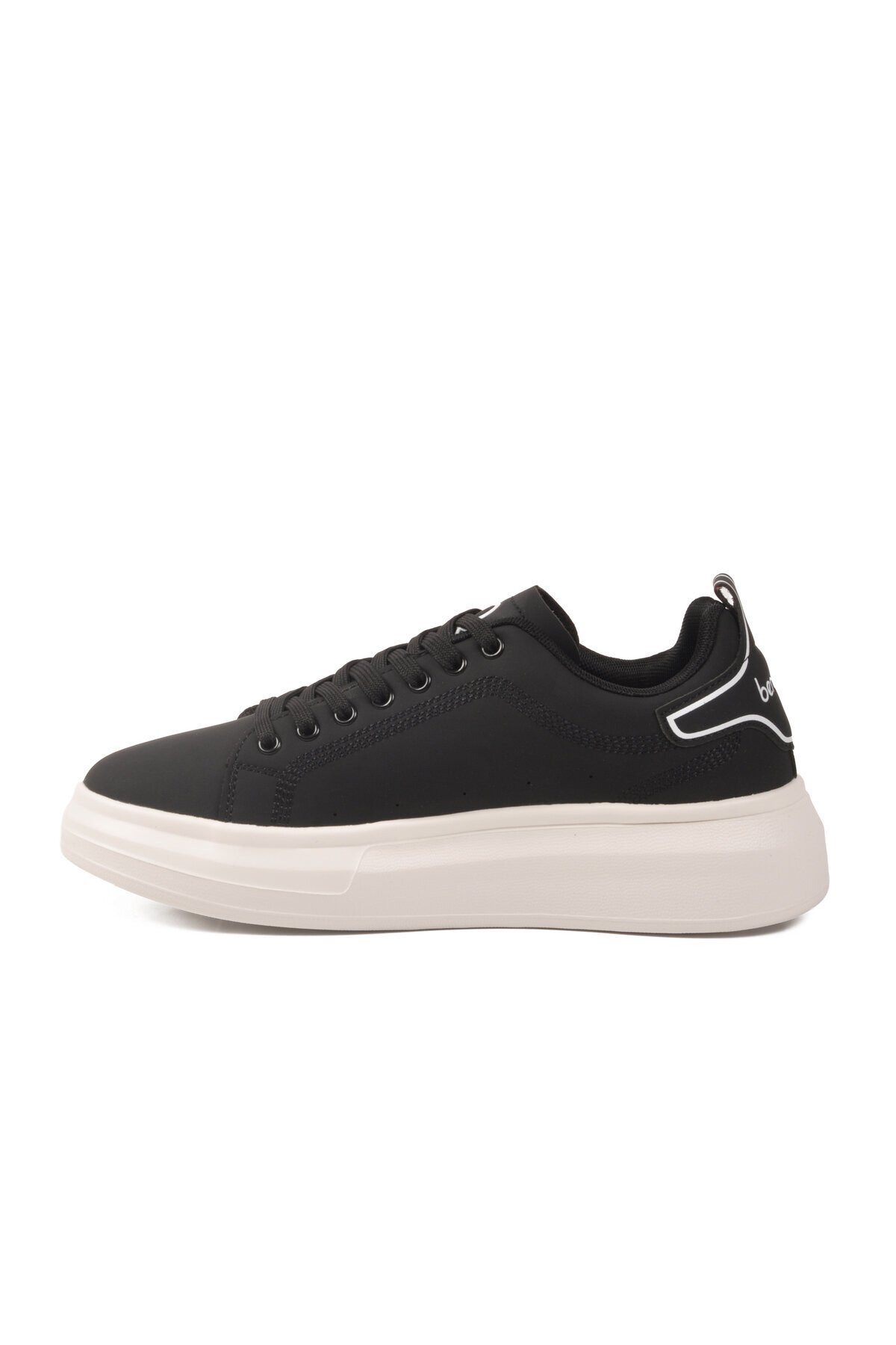 Siyah-Beyaz Bağcıklı Hafif Erkek Sneaker BNI-12081 M