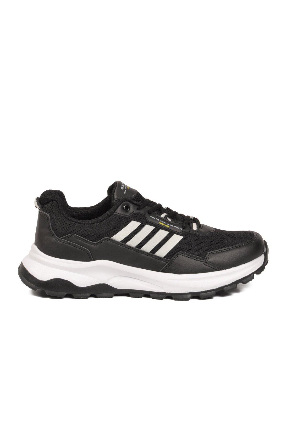 Siyah-Beyaz Hafif Rahat Taban Erkek Sneaker BST-2045 M