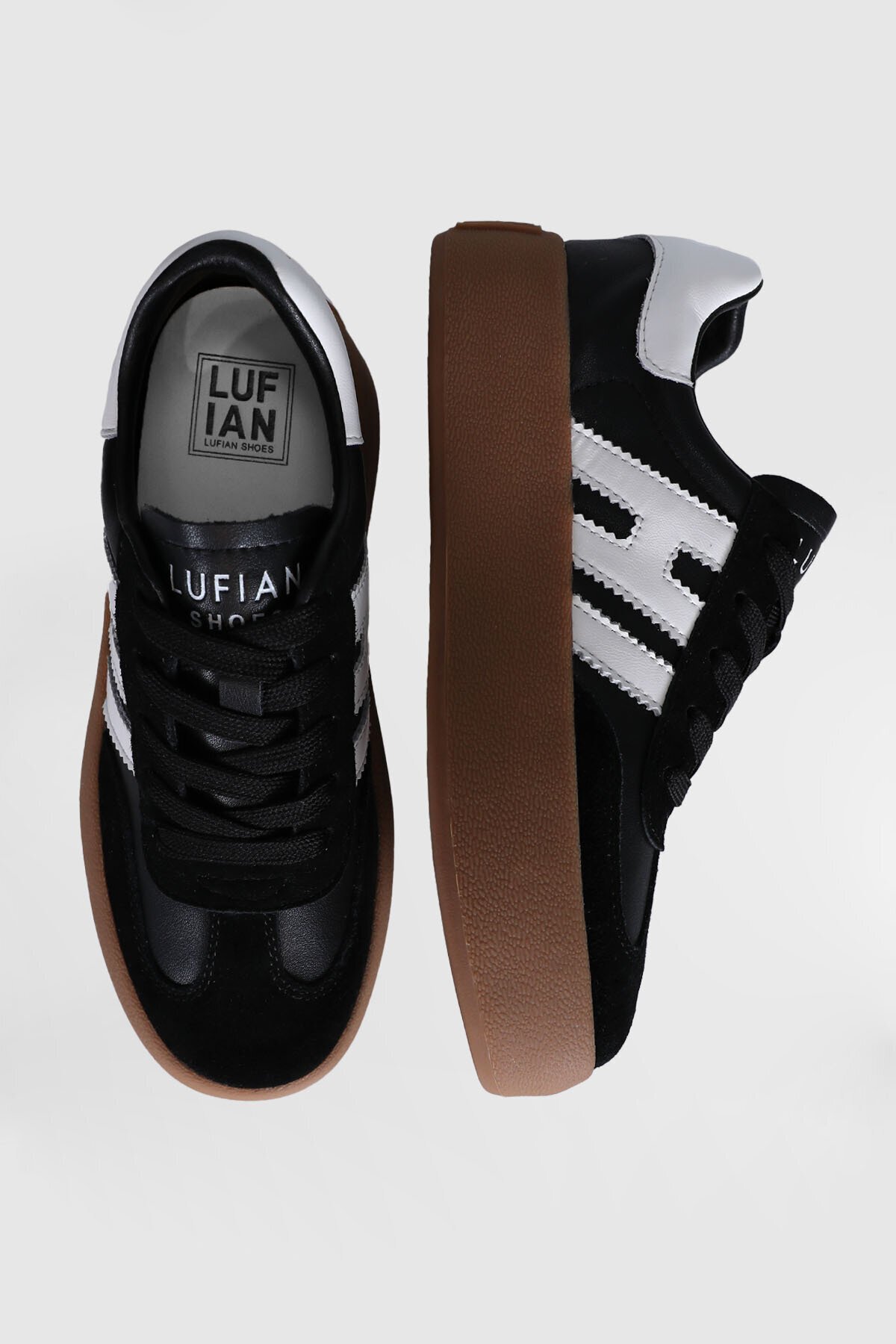 Siyah Hakiki Deri Unisex Sneaker Mira G