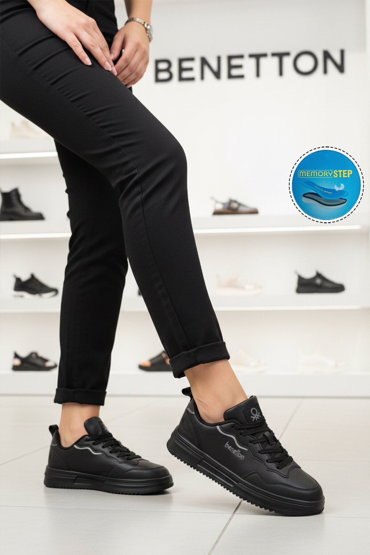Siyah Hafif Bağcıklı İthal Unisex Spor Ayakkabı BNI-11201 G