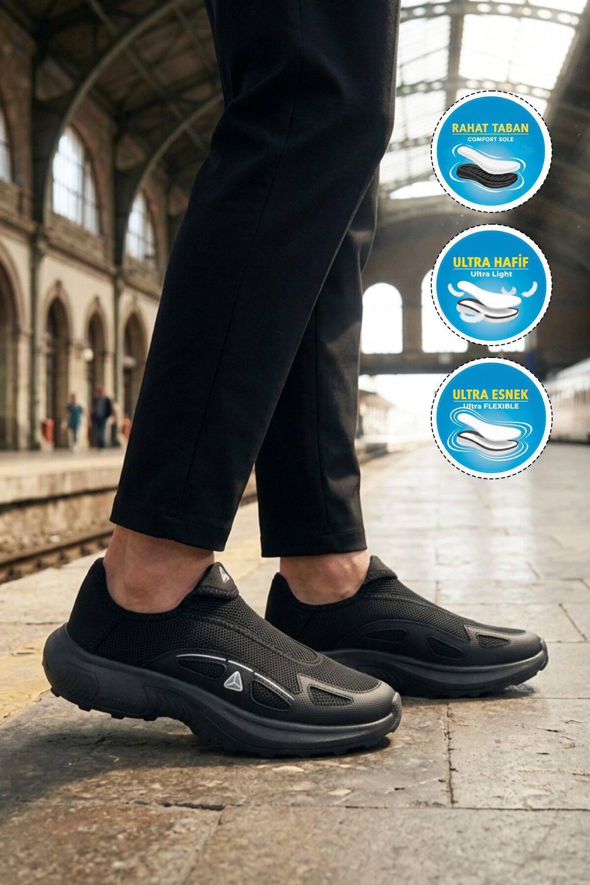 Siyah Rahat Taban Erkek Spor Ayakkabı 2503 M