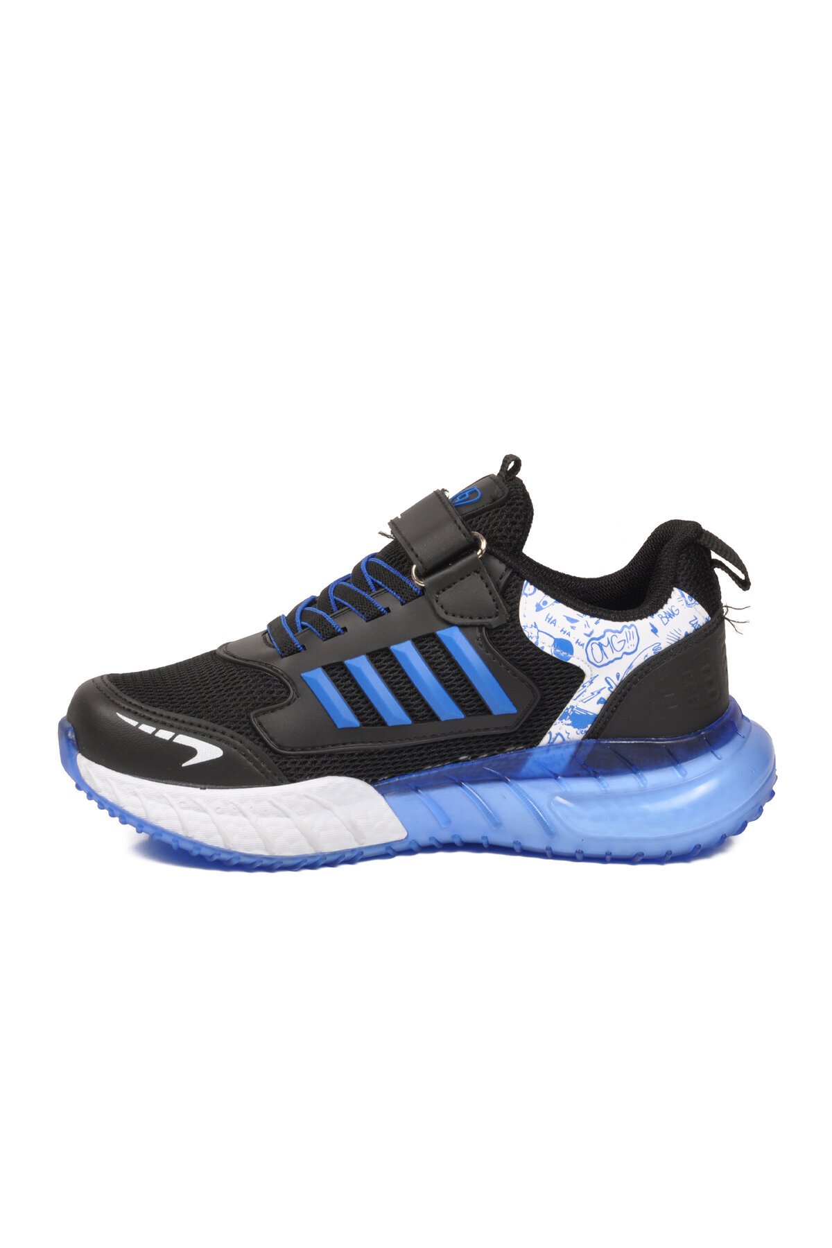 Siyah-Saks Rahat Taban Erkek Çocuk Spor Ayakkabı 748 F