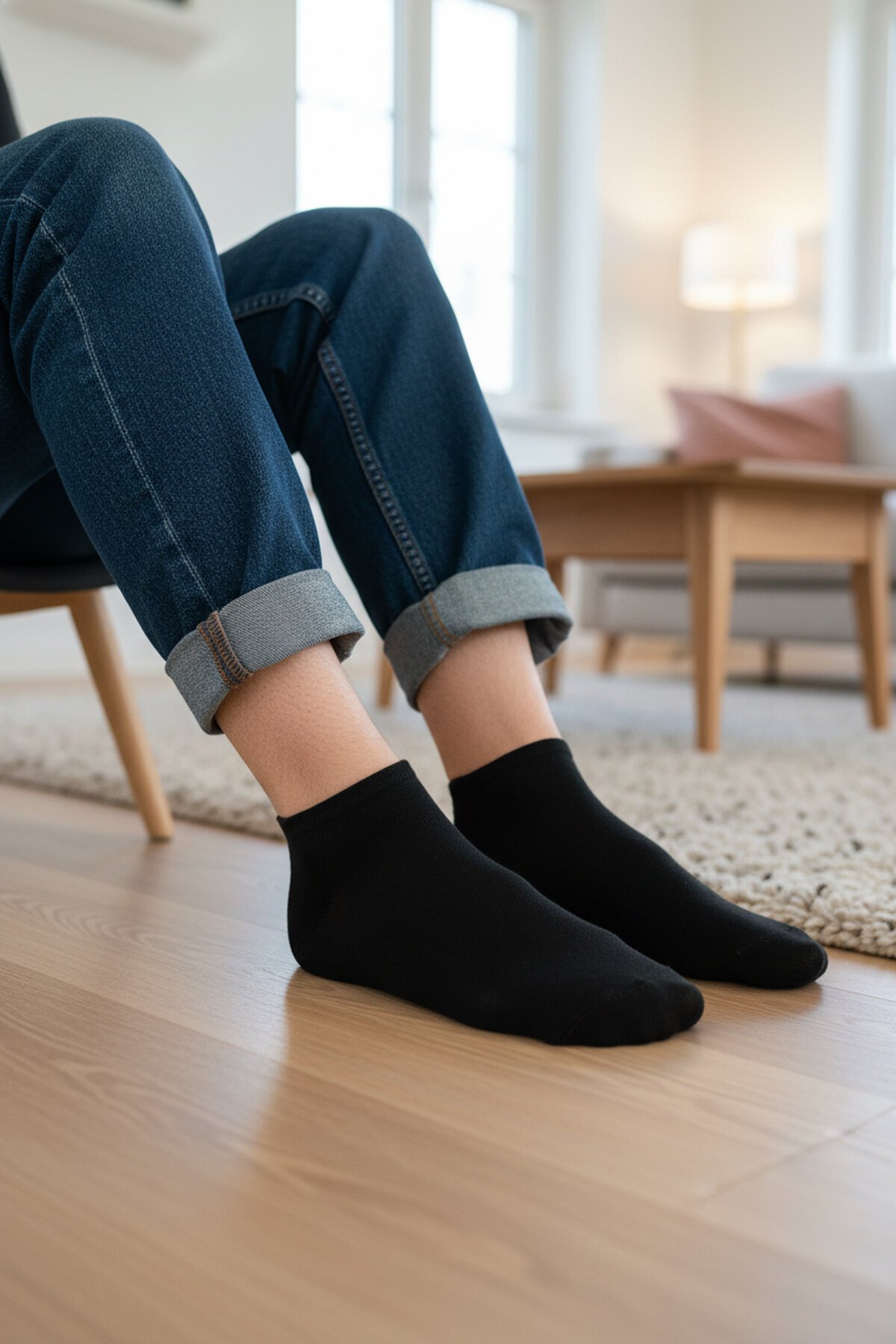 Siyah Unisex Bambu Patik Çorap BMB-2183 