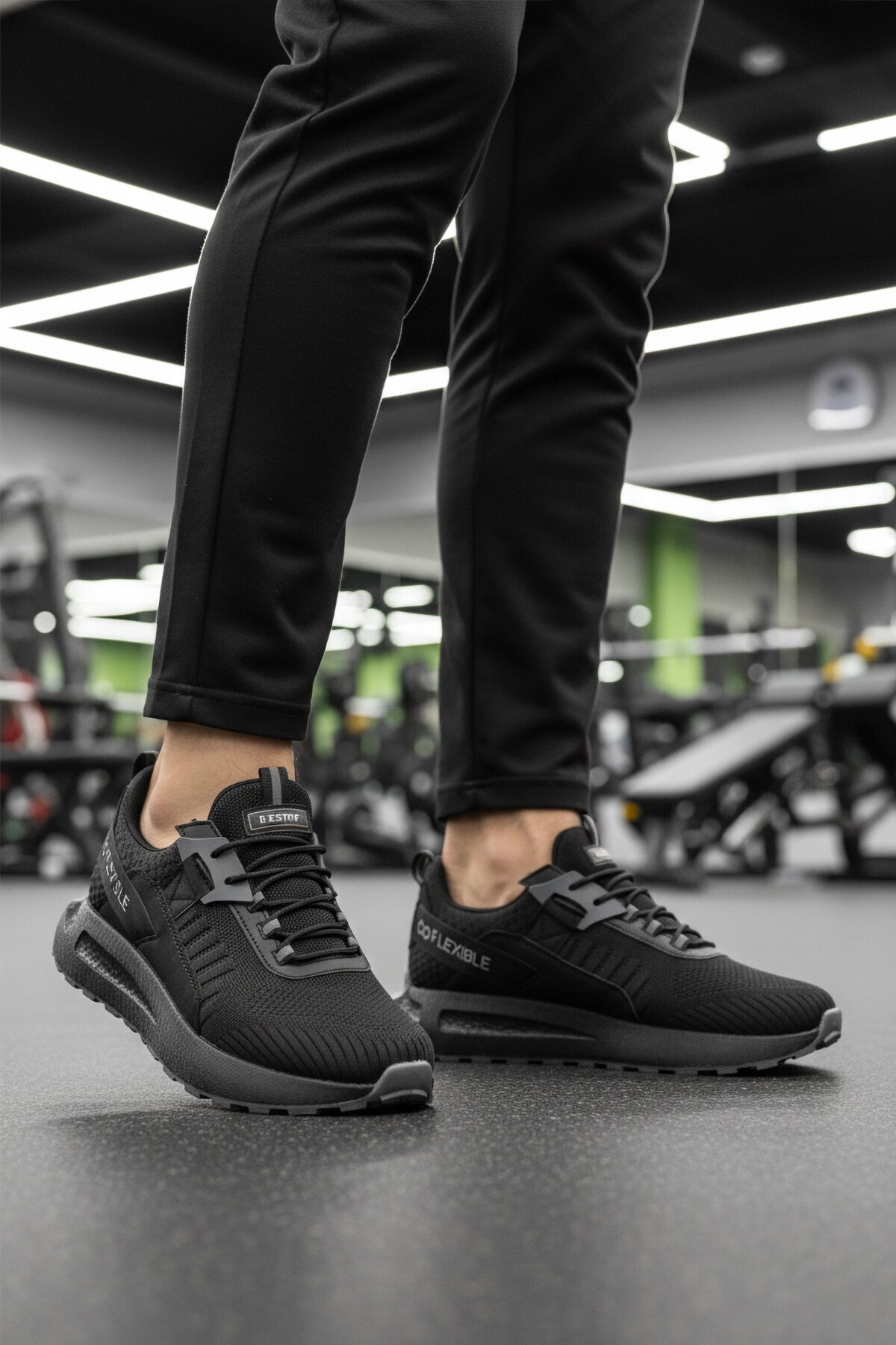 Siyah Hafif Erkek Fileli Spor Ayakkabı Bst-654 M