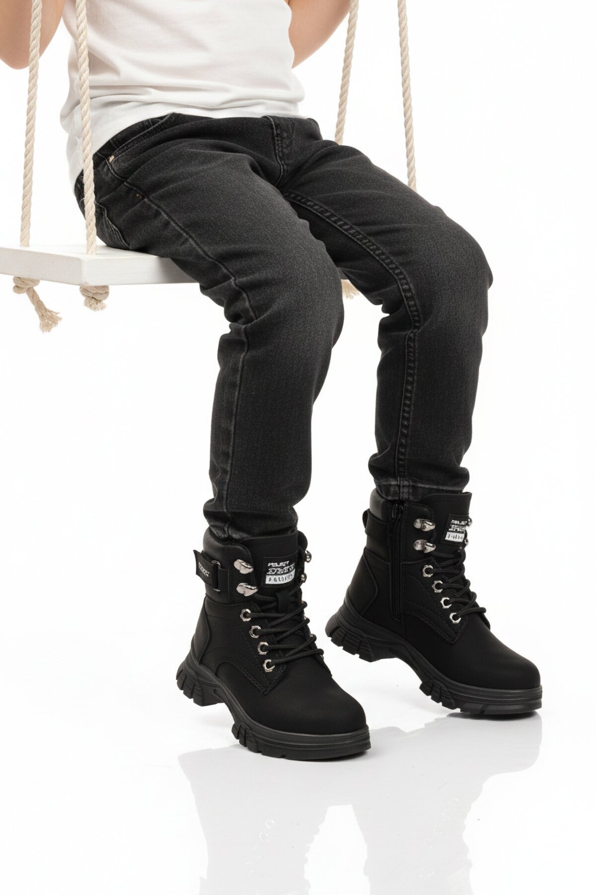 Siyah Zümrüt Unisex Çocuk Bot 24035 F