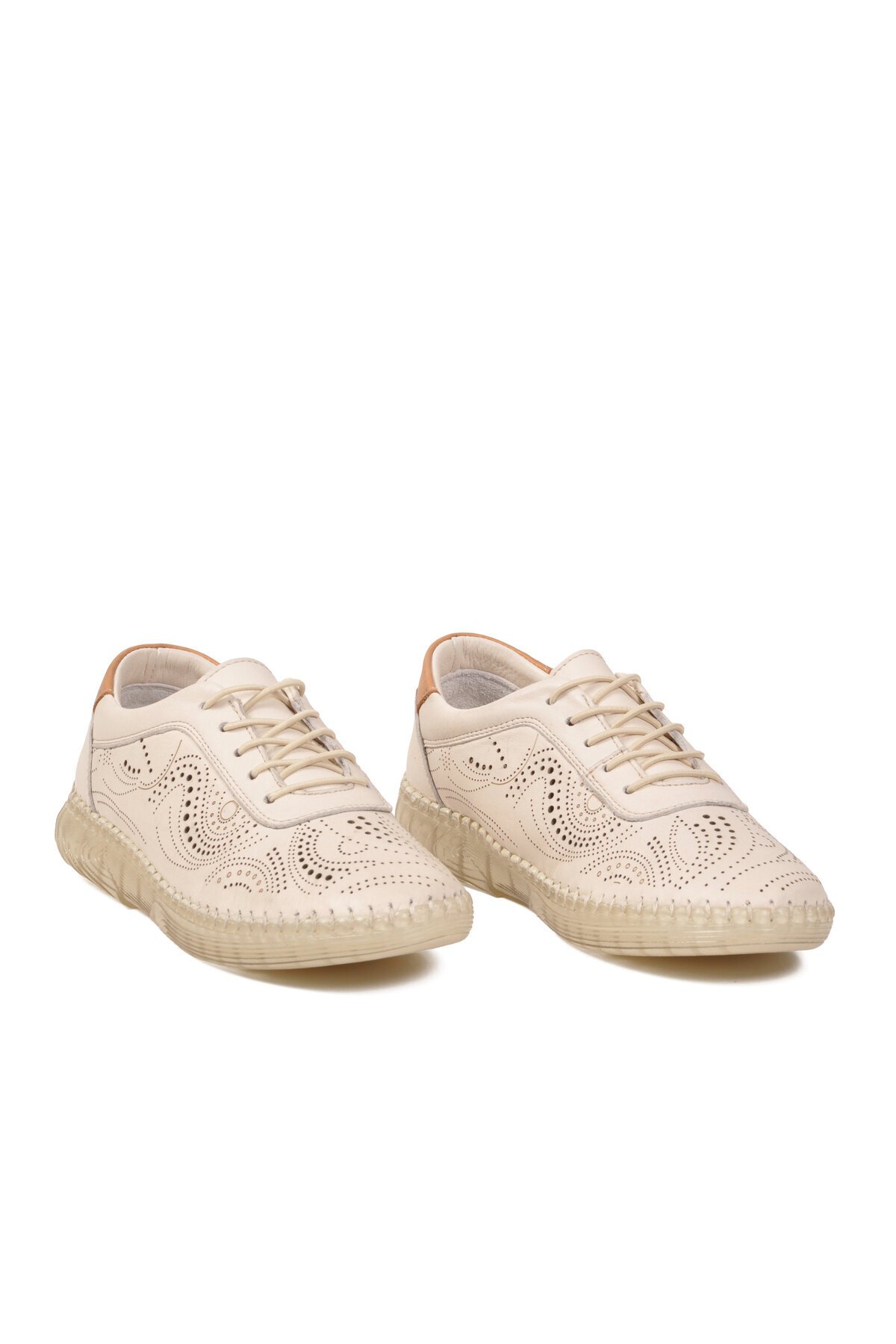 Bej Hakiki Deri Kadın Günlük Ayakkabı 26370011Y Z