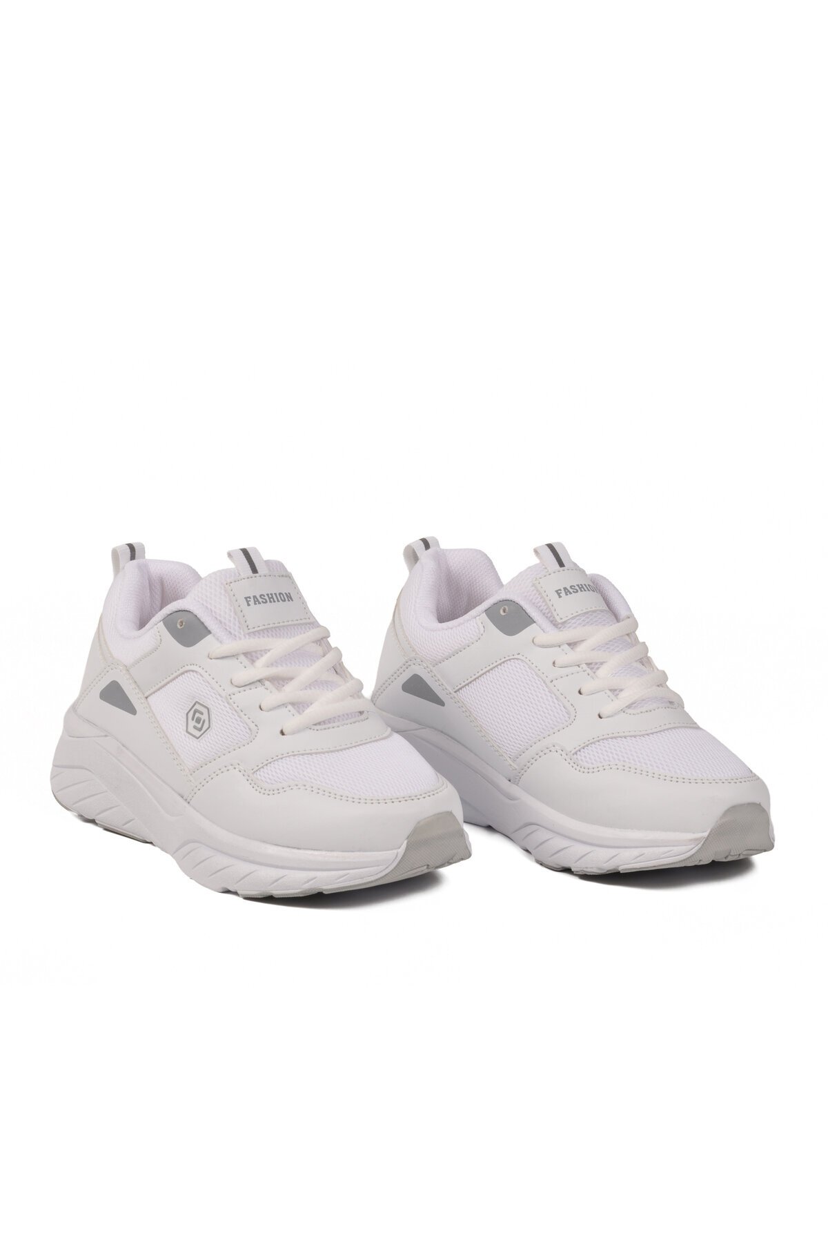 Beyaz-Buz Yüksek Tabanlı Hafif Unisex Spor Ayakkabı 2105 Z