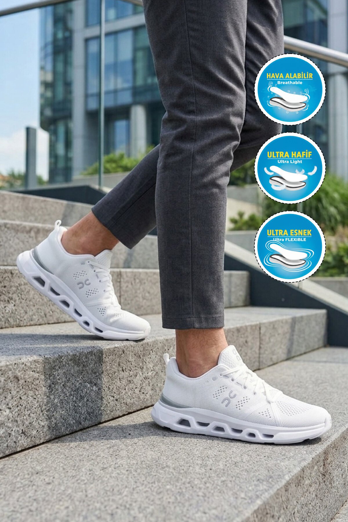 Beyaz-Buz Anorak Hafif Rahat Taban Erkek Spor Ayakkabı Vista 160 M