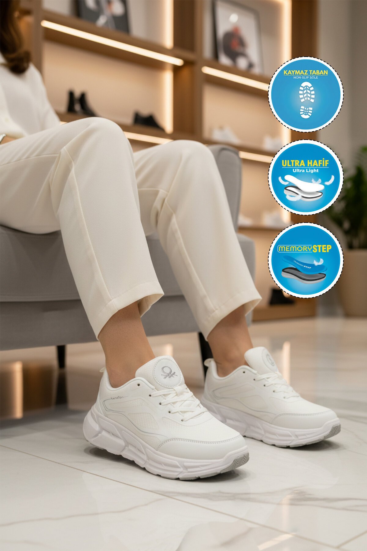 Beyaz Unisex Spor Ayakkabı BNI-11500 G