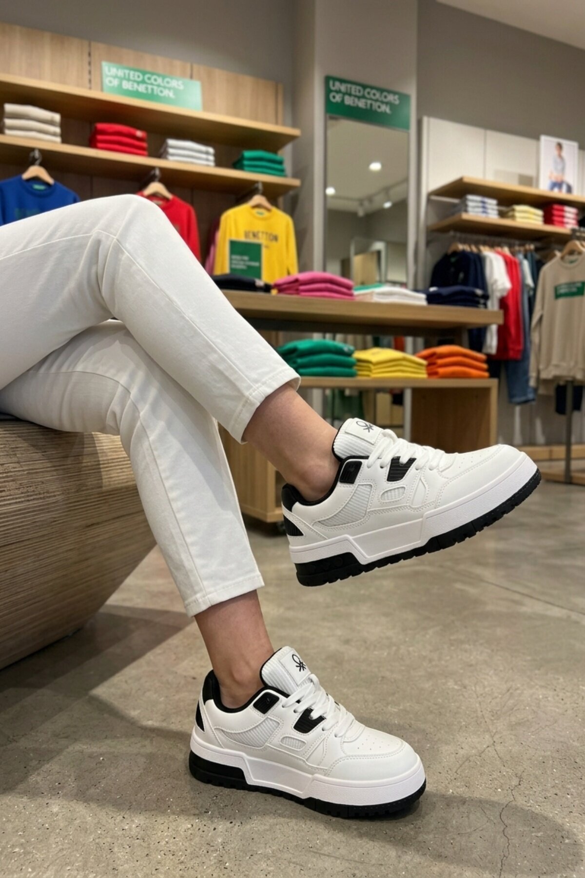 Beyaz-Siyah Unisex Spor Ayakkabı BN-12158 G