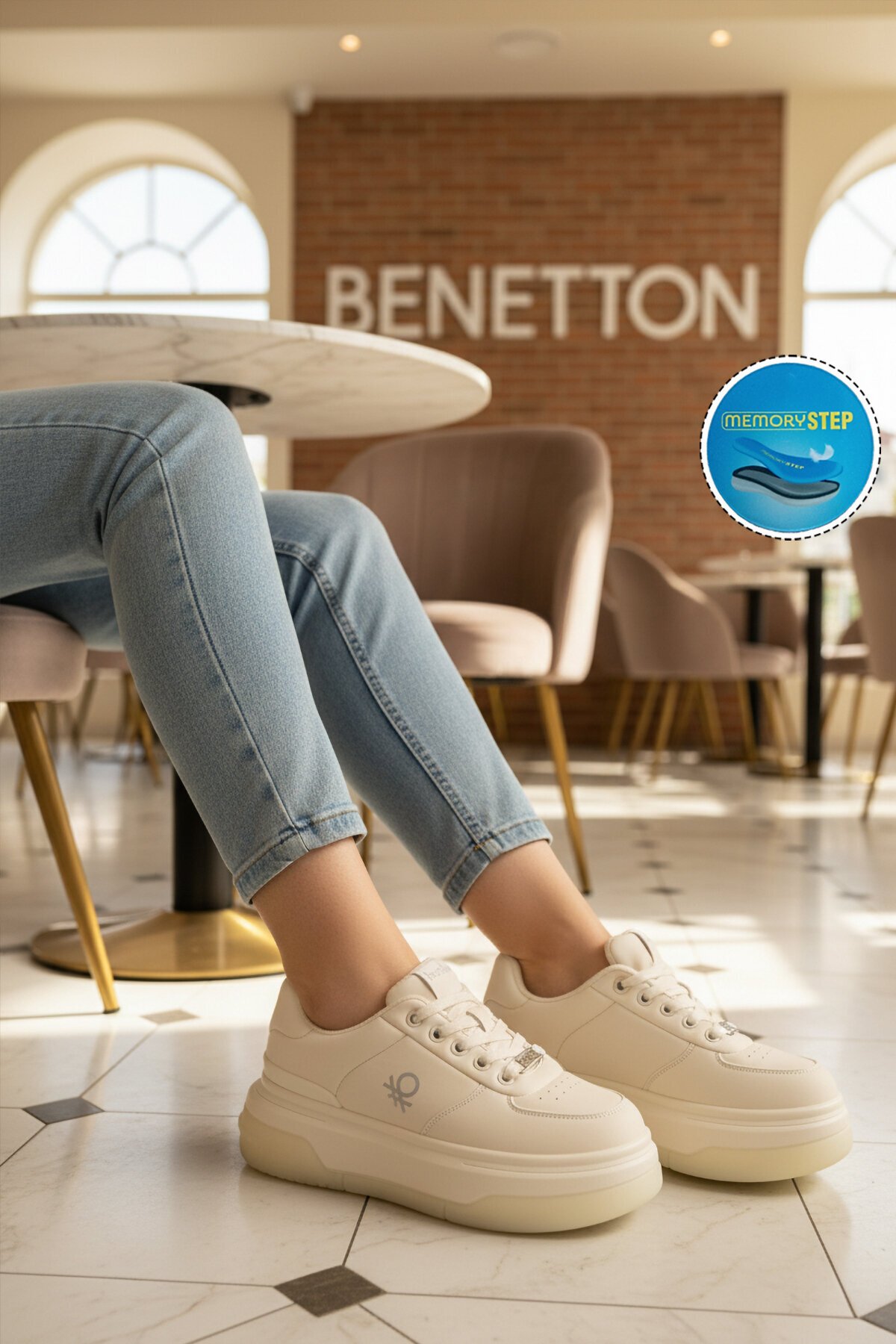 Beyaz Kadın Sneaker BNI-12046 G