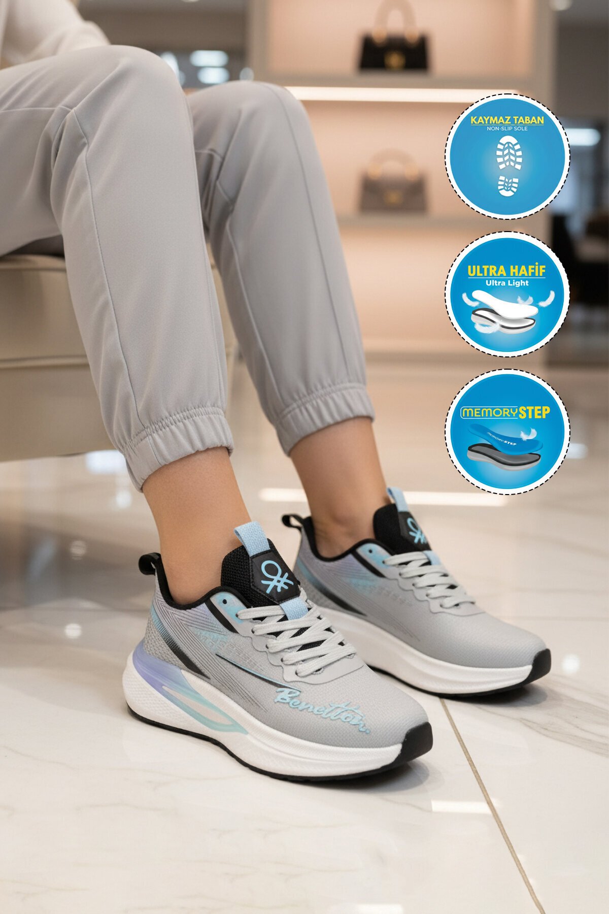 Gri Unisex Spor Ayakkabı BNI-11496 G