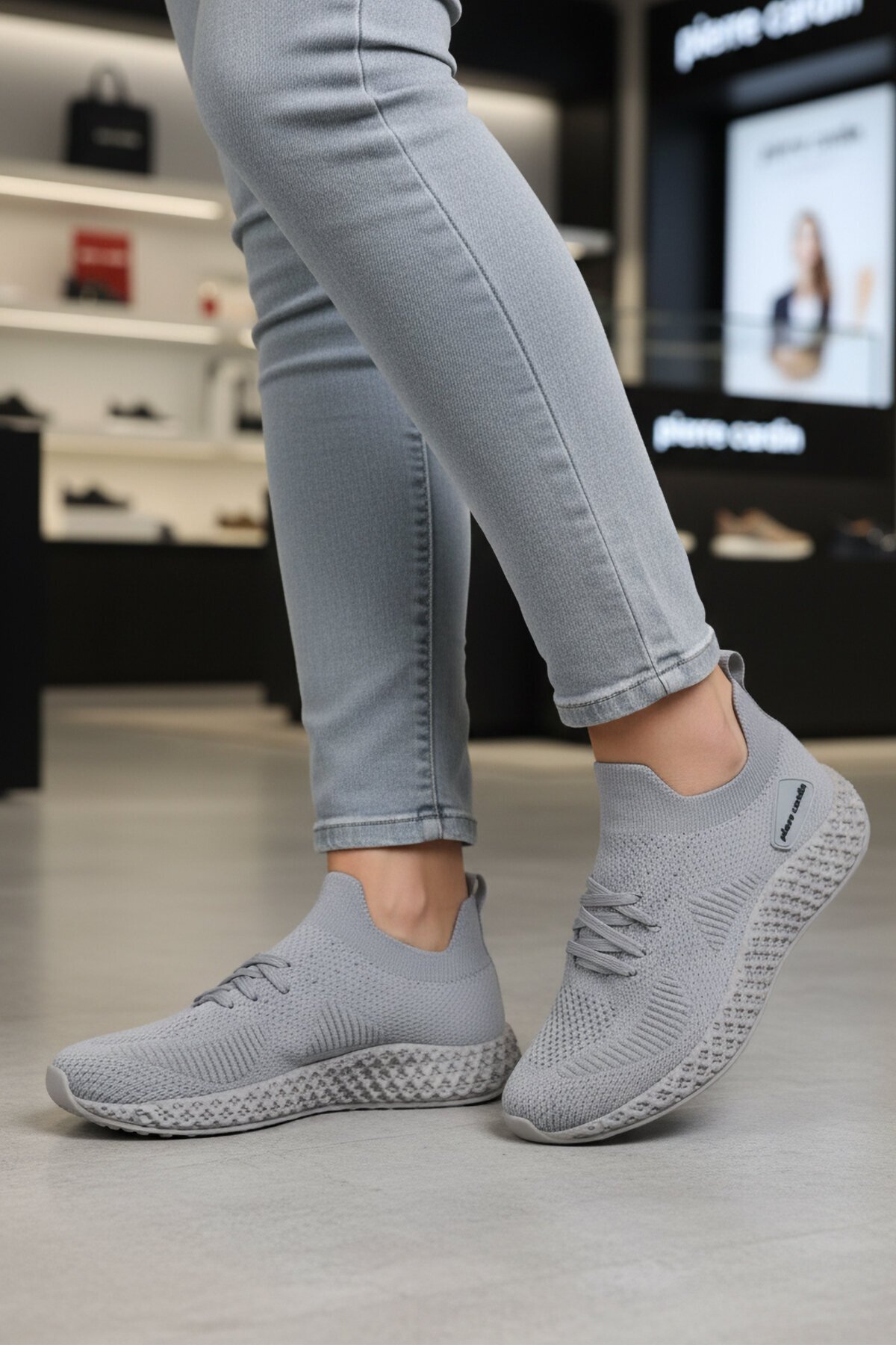 Gri Tekstil Hafif Hava Alabilir Unisex Spor Ayakkabı PC-32711 Z