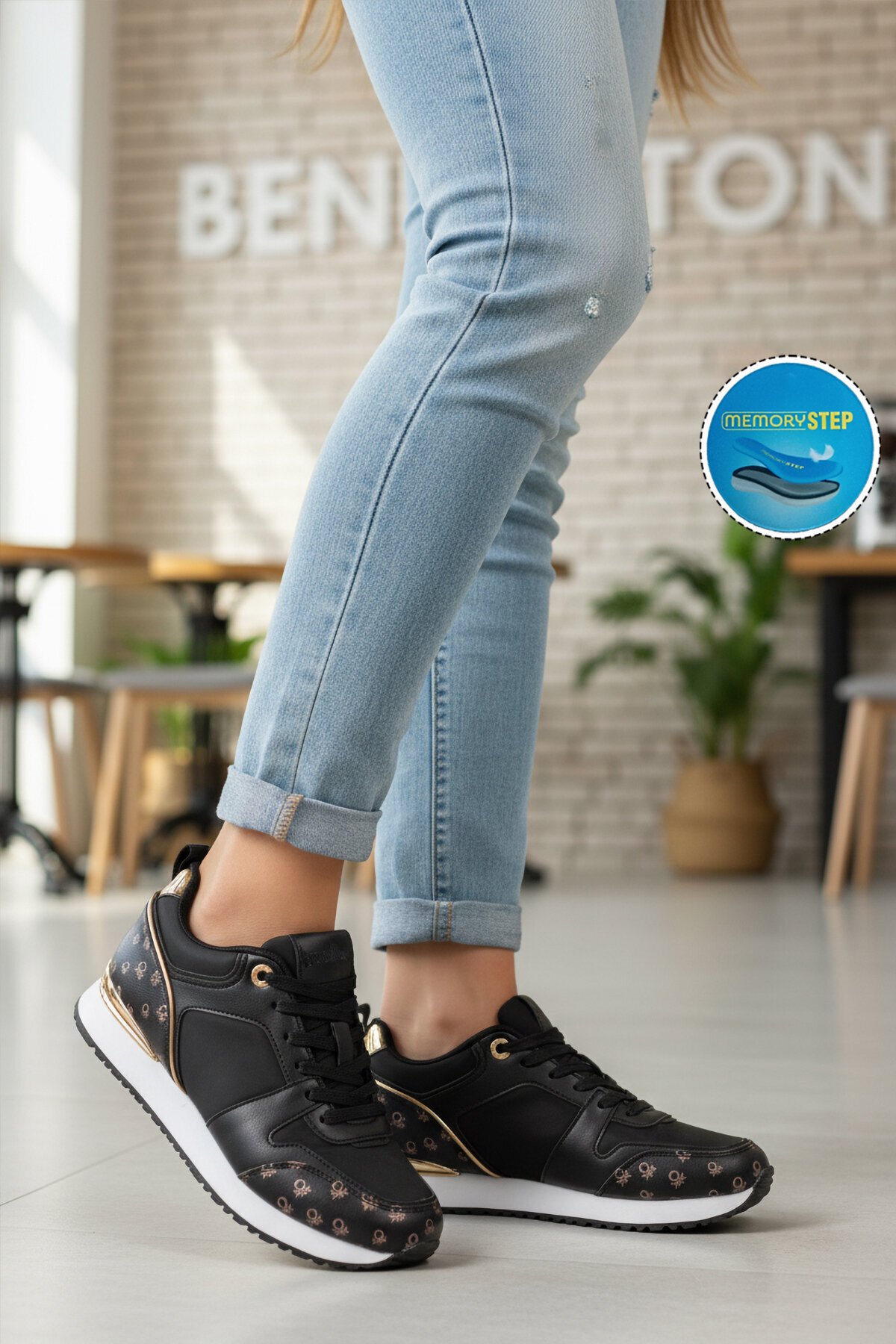 Siyah-Beyaz Unisex Spor Ayakkabı BNI-12097 G
