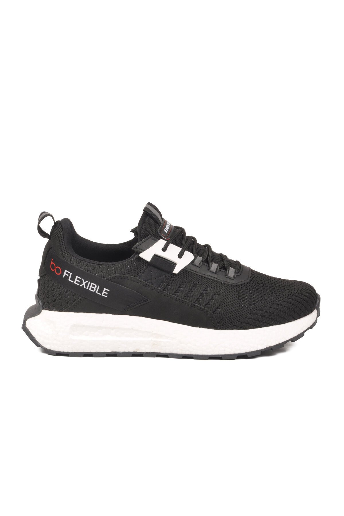 Siyah-Beyaz Hafif Erkek Fileli Spor Ayakkabı Bst-654 M