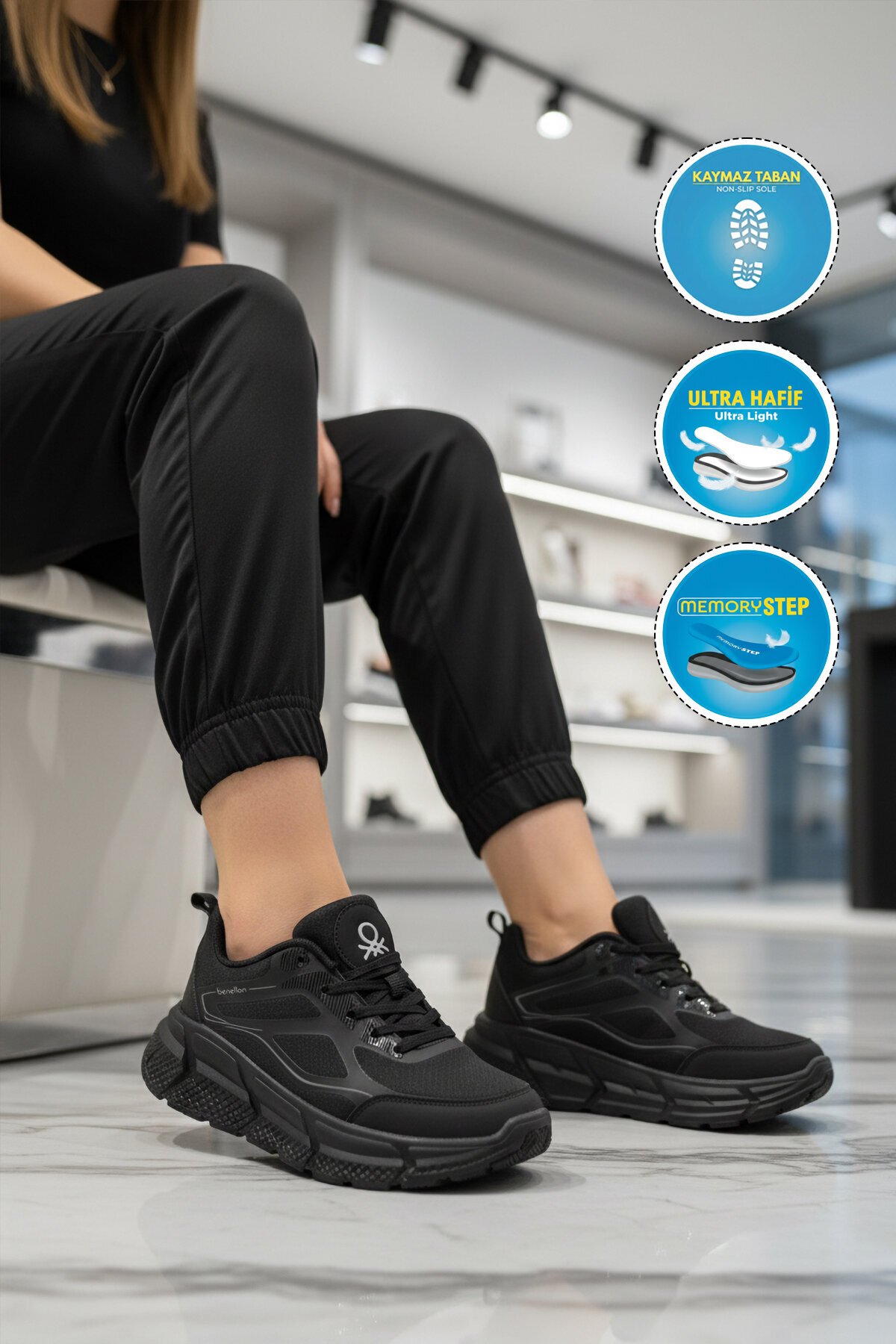 Siyah Unisex Spor Ayakkabı BNI-11500 G