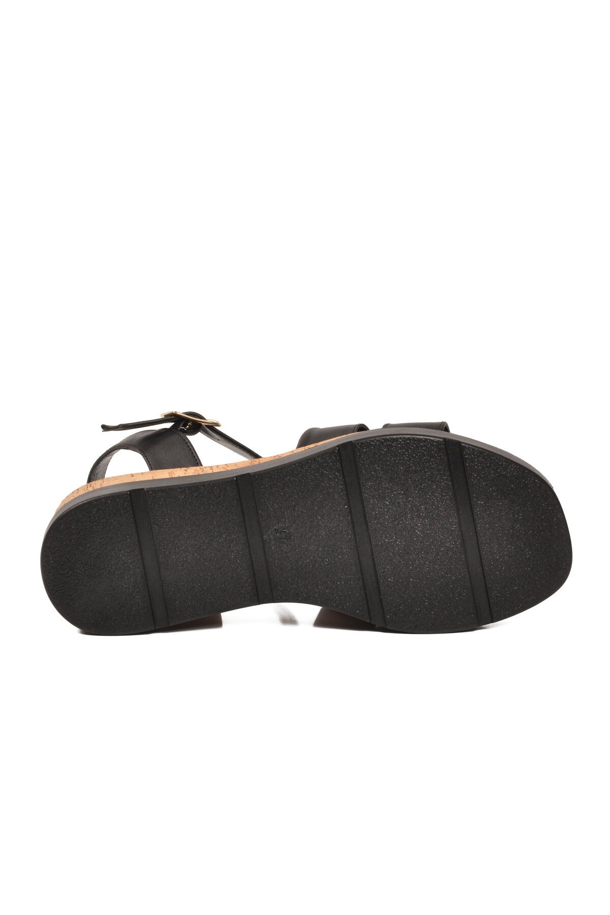 Siyah Kadın Dolgu Topuk Sandalet 35181 G