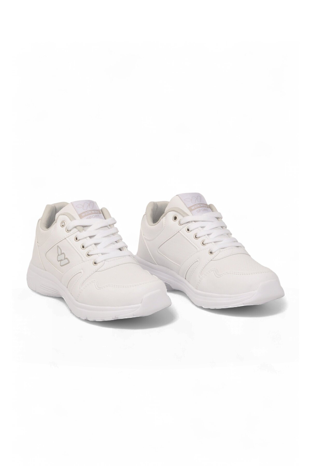 Bağcıklı Cilt Beyaz Hafif Rahat Taban Esnek Unisex Yürüyüş ve Spor Ayakkabı Sneaker Core 020