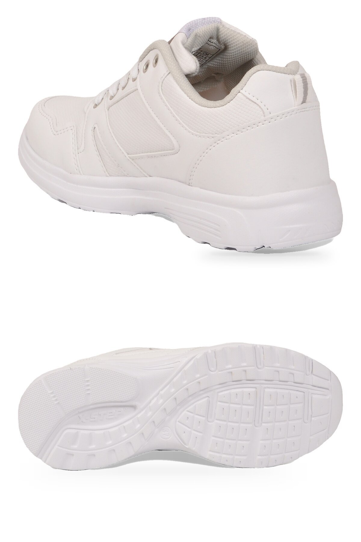 Bağcıklı Cilt Beyaz Hafif Rahat Taban Esnek Unisex Yürüyüş ve Spor Ayakkabı Sneaker Core 020