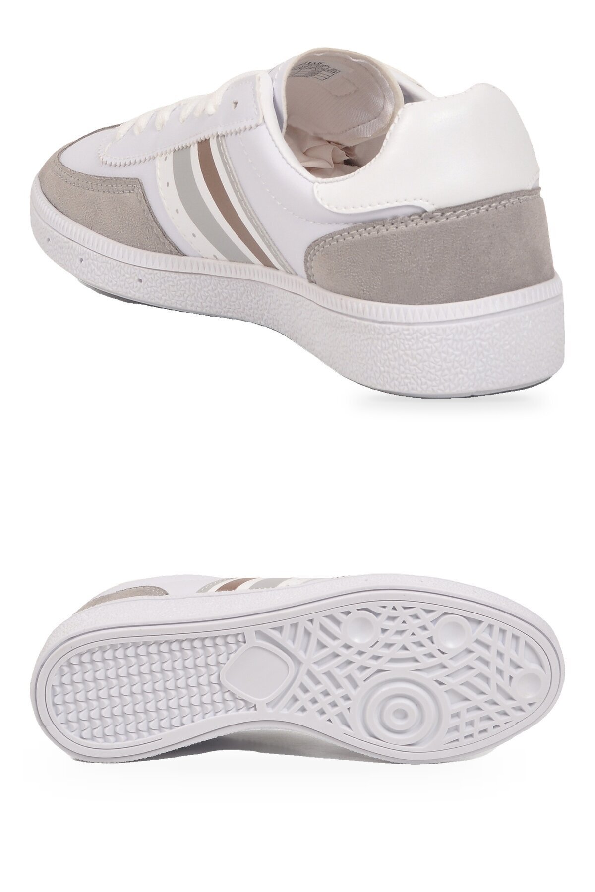 Beyaz-Buz Bağcıklı Unisex Yürüyüş ve Spor Ayakkabı Sneaker 015