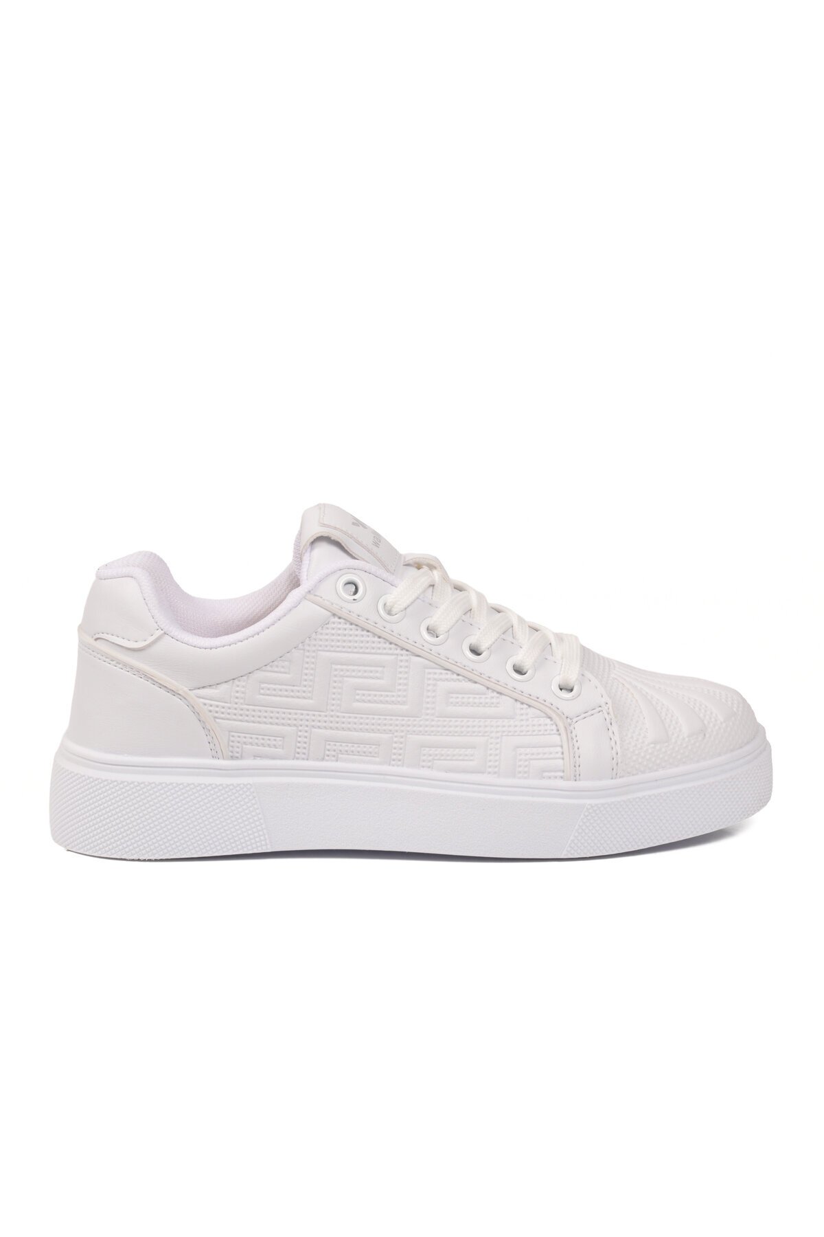 Unisex Bağcıklı Kalın Taban Spor Ayakkabı Beyaz Şık Rahat Casual Ayakkabı Sneaker 26201