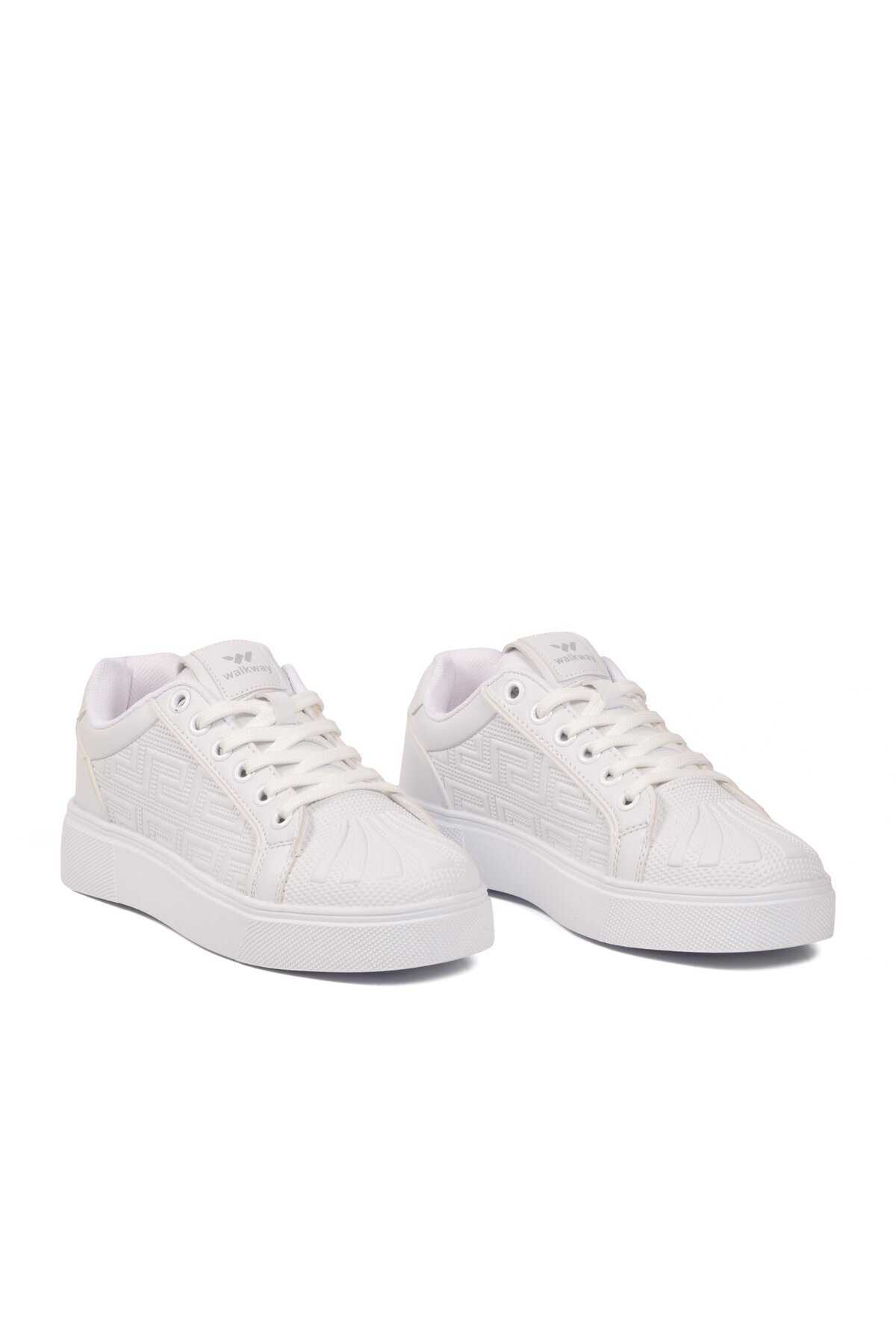 Unisex Bağcıklı Kalın Taban Spor Ayakkabı Beyaz Şık Rahat Casual Ayakkabı Sneaker 26201