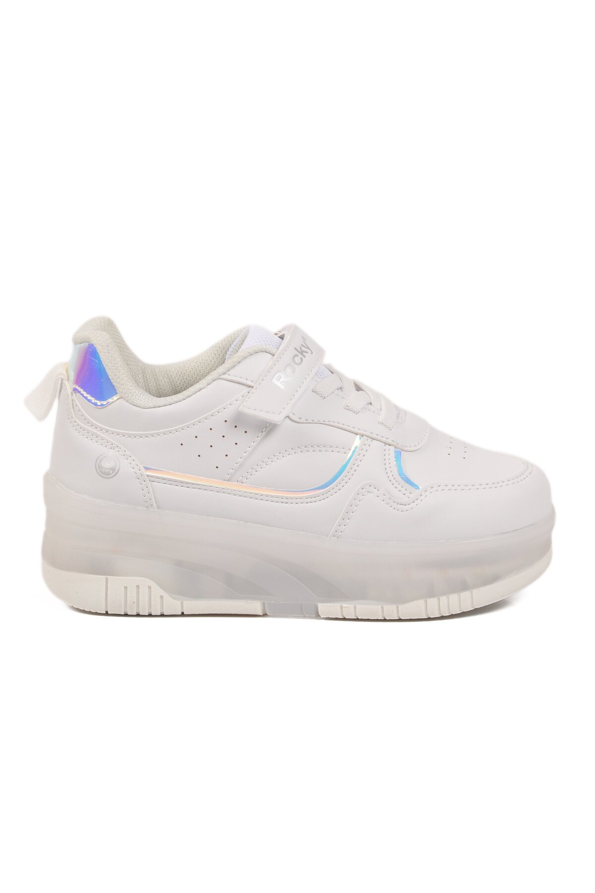 Beyaz Işıklı Ortopedik Unisex Çocuk Patenli Spor Ayakkabı Glow F