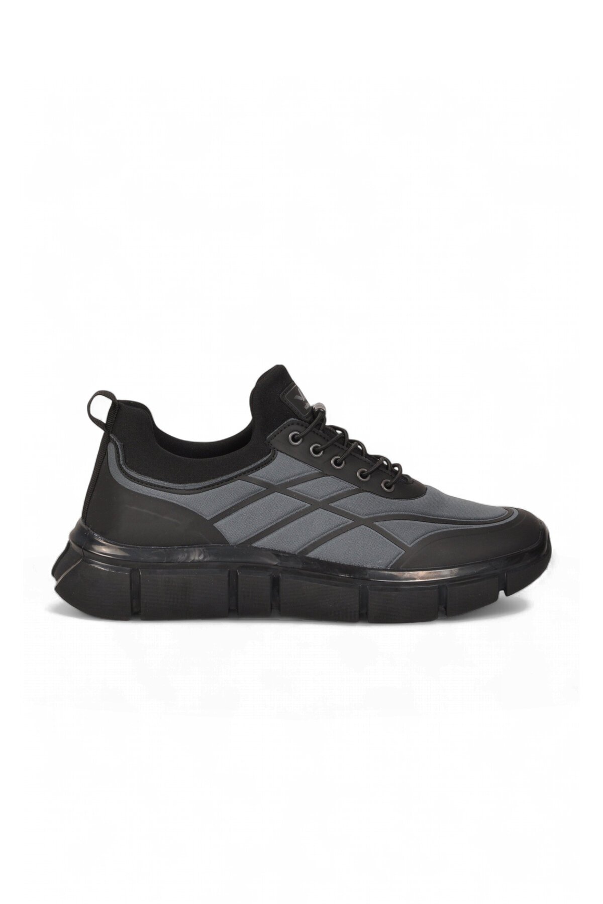 Erkek Lastik Bağcıklı Kalın Rahat Konfor Taban Füme Yürüyüş ve Spor Ayakkabı Sneaker Stride