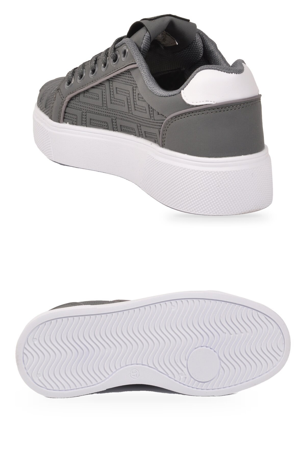 Erkek Bağcıklı Kalın Taban Spor Ayakkabı Füme Şık Rahat Casual Ayakkabı Sneaker 26201