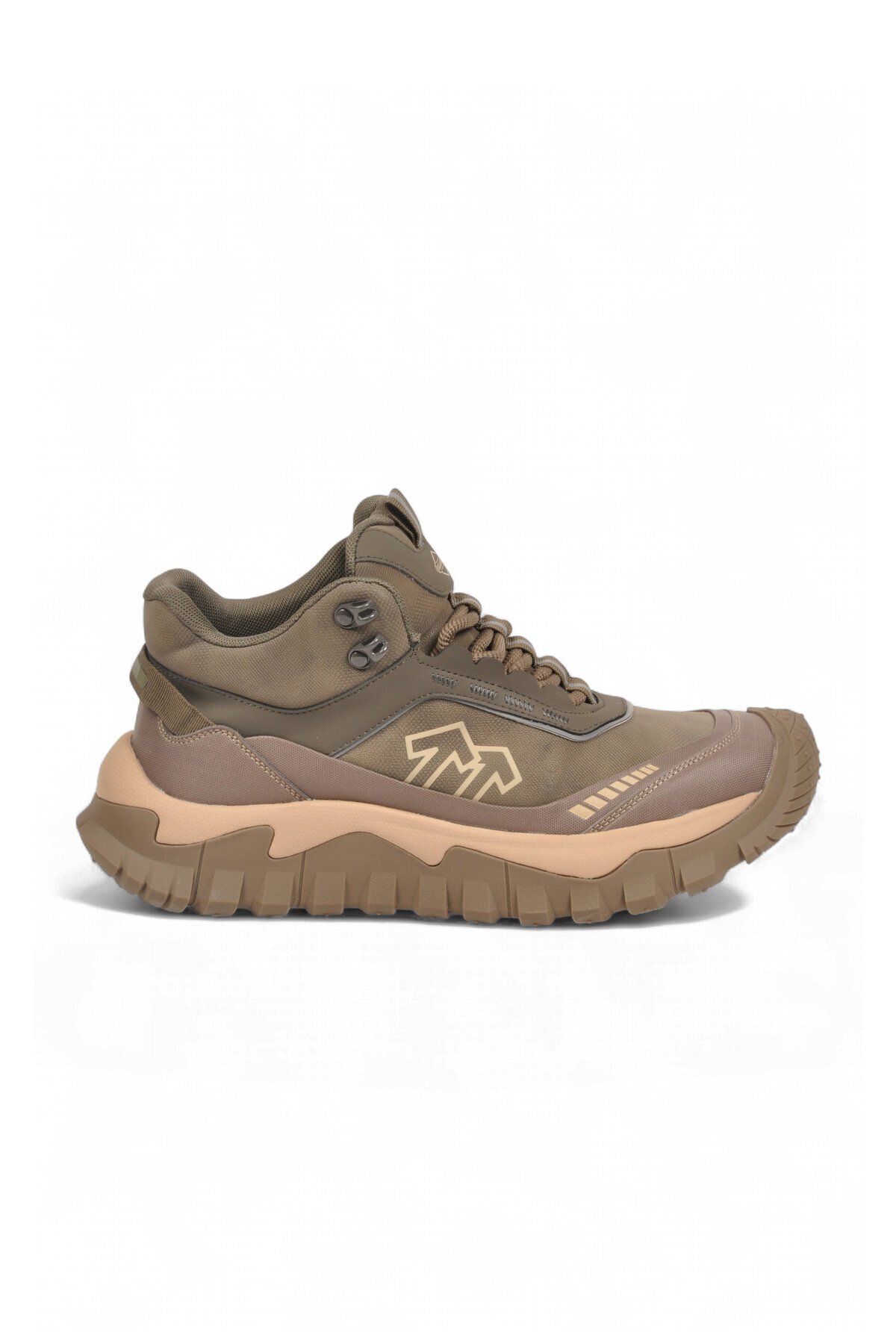 Erkek Bağcıklı Kalın Kauçuk Taban Haki Outdoor Trekking Bot 26K513
