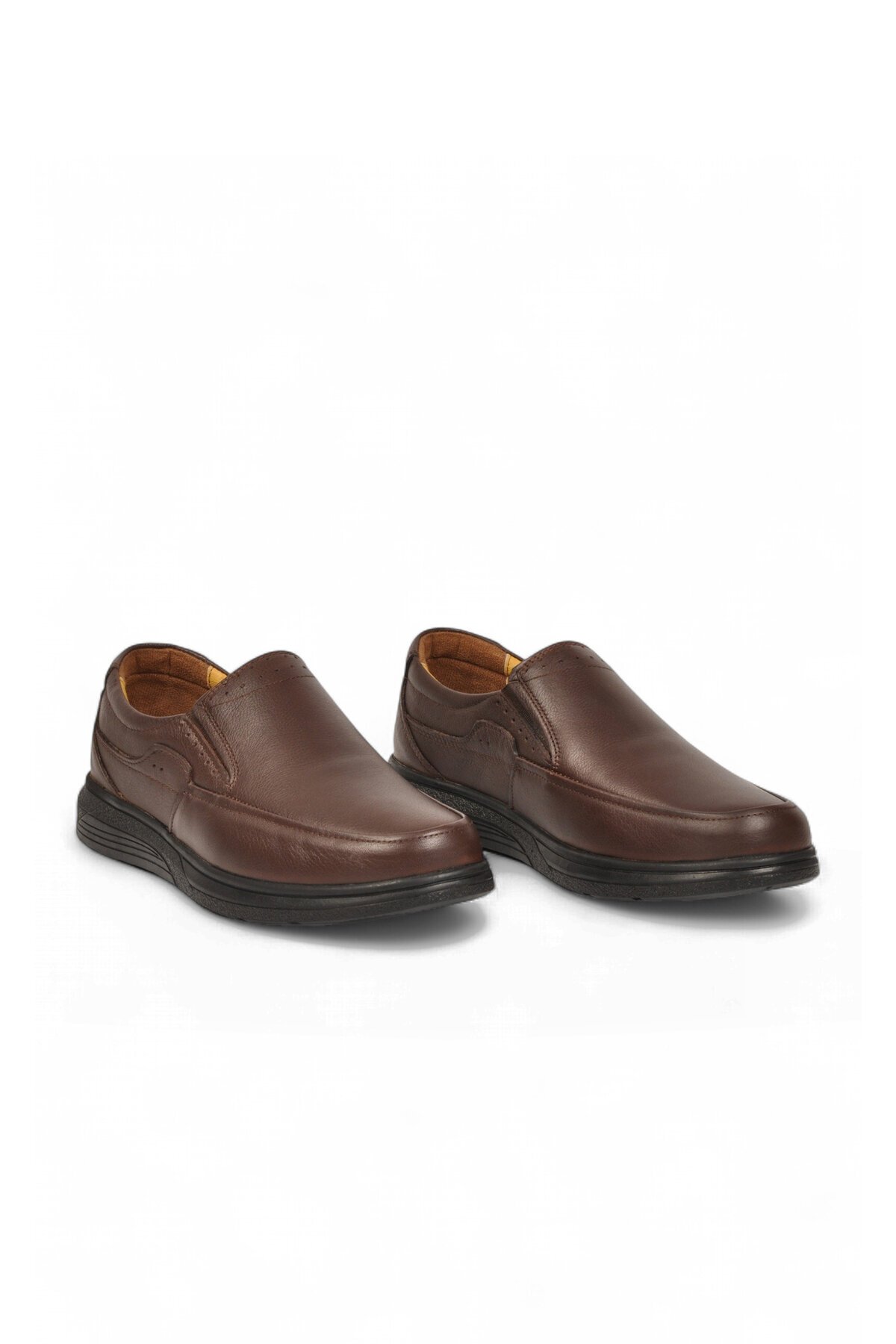 Kahve Hakiki Deri Topuk Jel Destekli Erkek Casual Ayakkabı Loafer 409