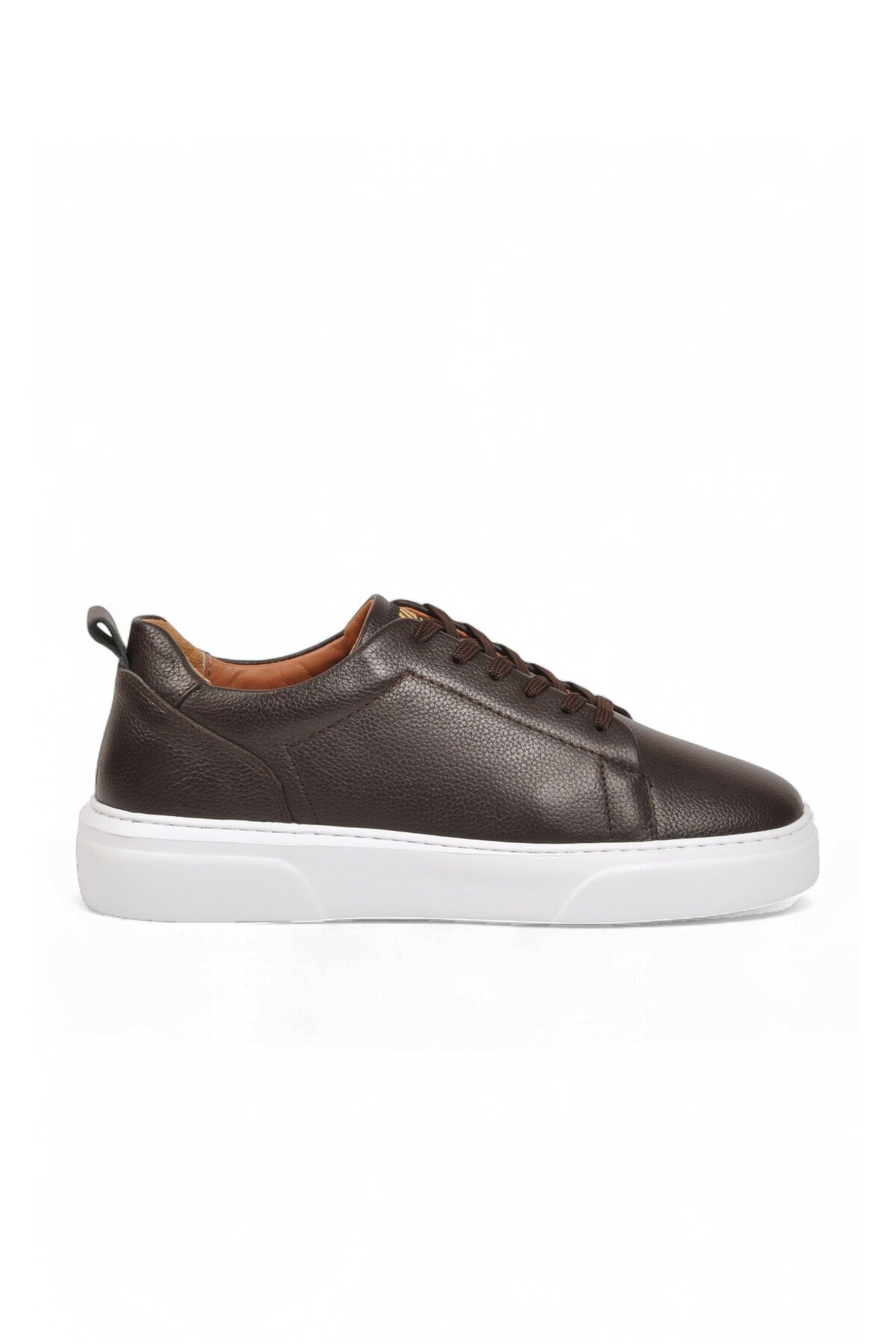 Erkek Bağcıklı Kalın Rahat Tabanlı Kahve Hakiki Deri Casual Sneaker Ayakkabı 272303