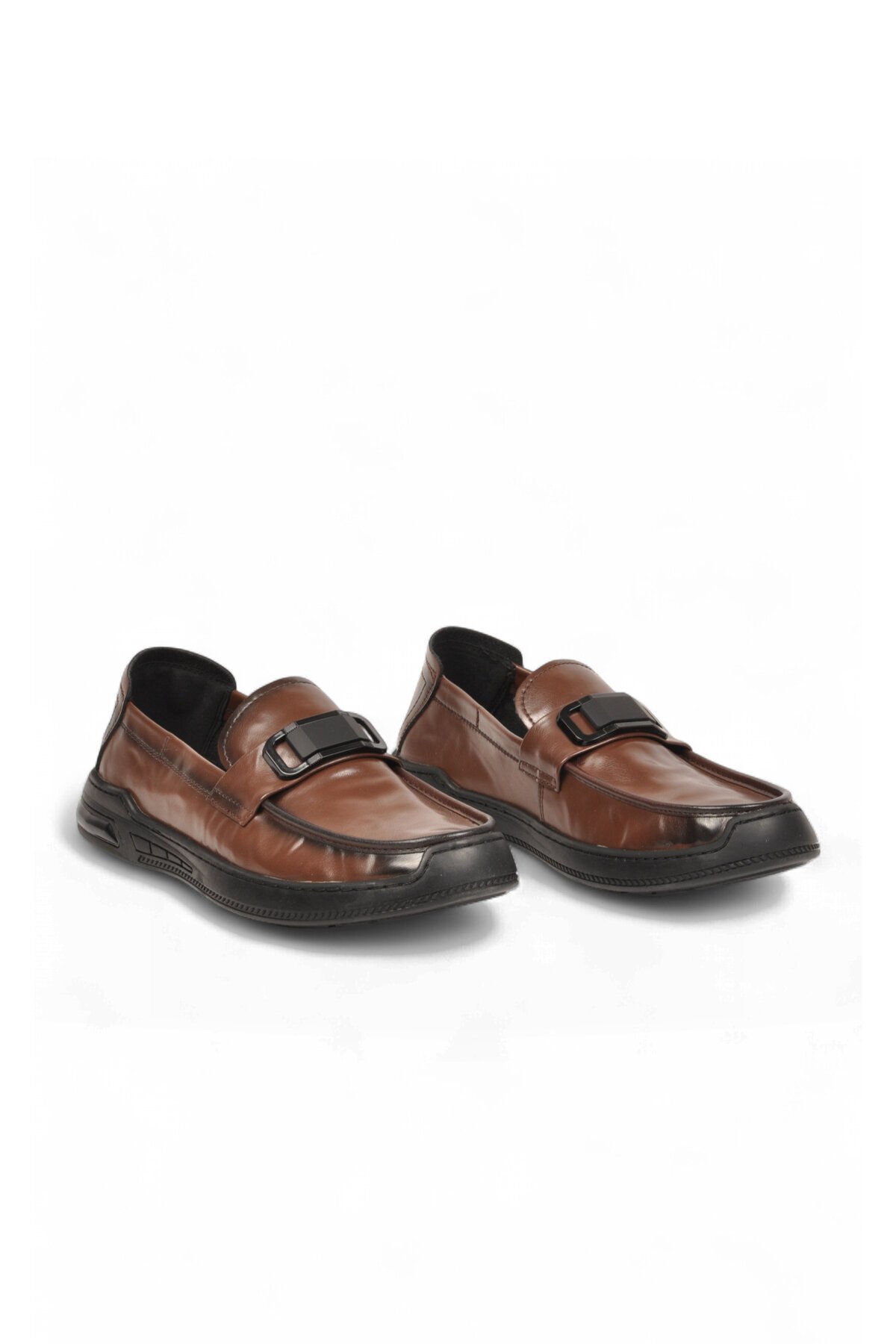 Erkek Şık Rahat Hafif Kahve Hakiki Deri Makosen Casual Loafer Ayakkabı 26K590-2