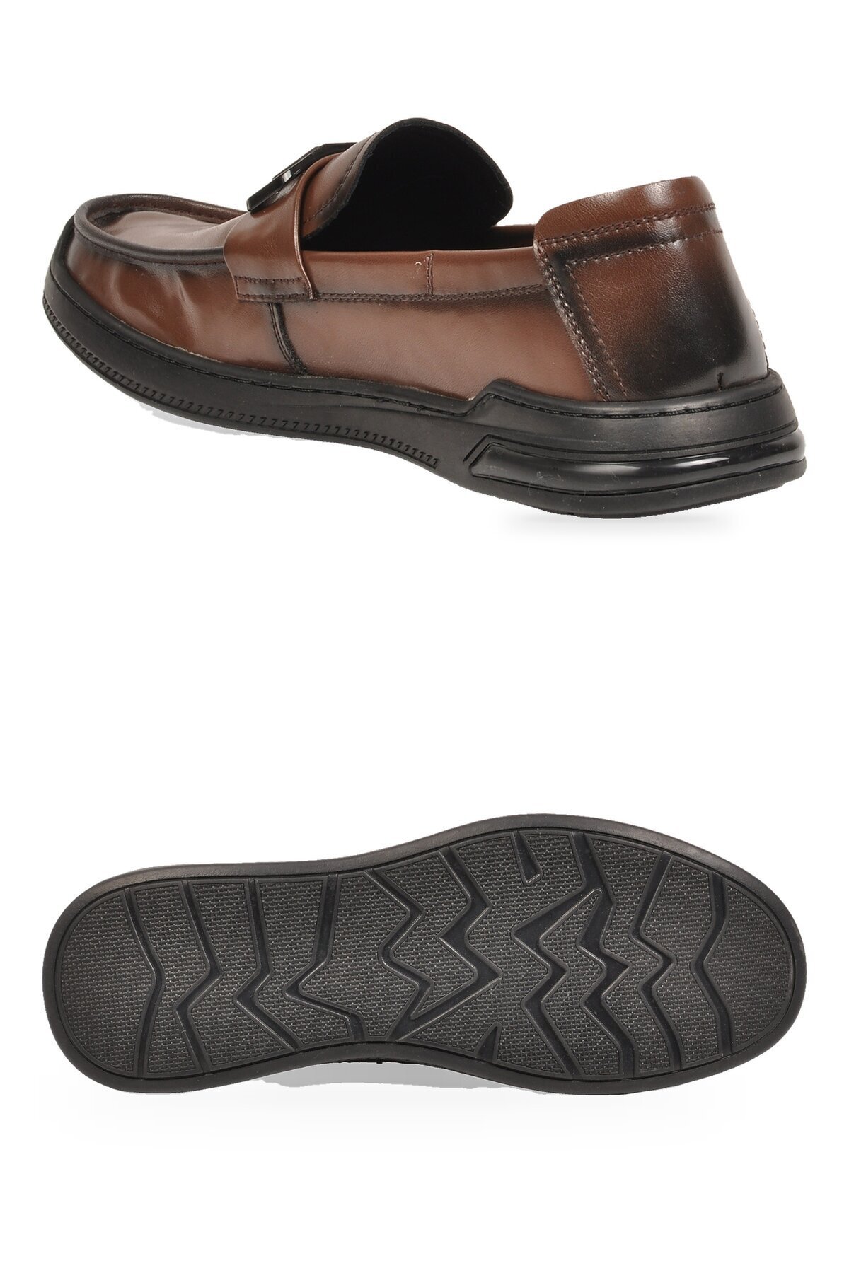 Erkek Şık Rahat Hafif Kahve Hakiki Deri Makosen Casual Loafer Ayakkabı 26K590-2