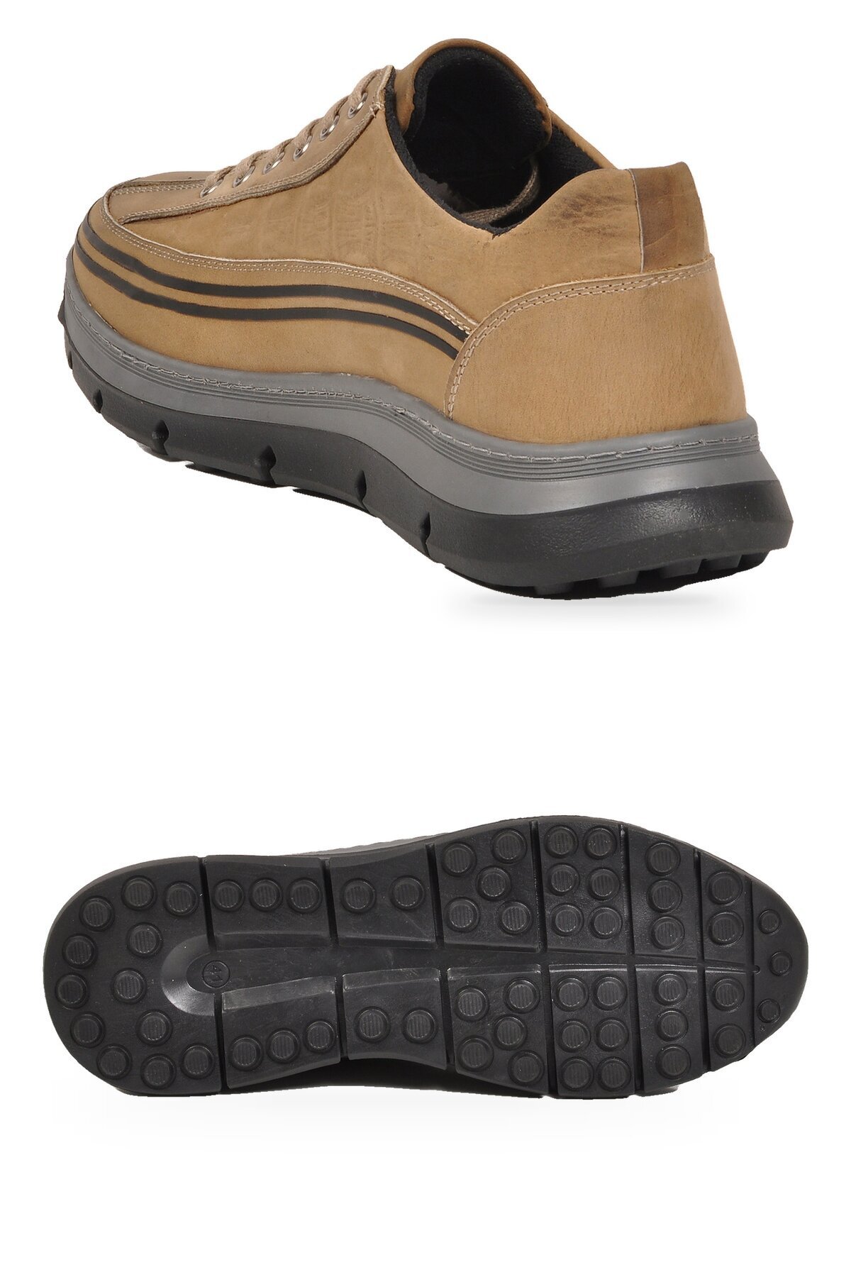 Erkek Bağcıklı Rahat Taban Kum Hakiki Deri Erkek Casual Sneaker Ayakkabı 160