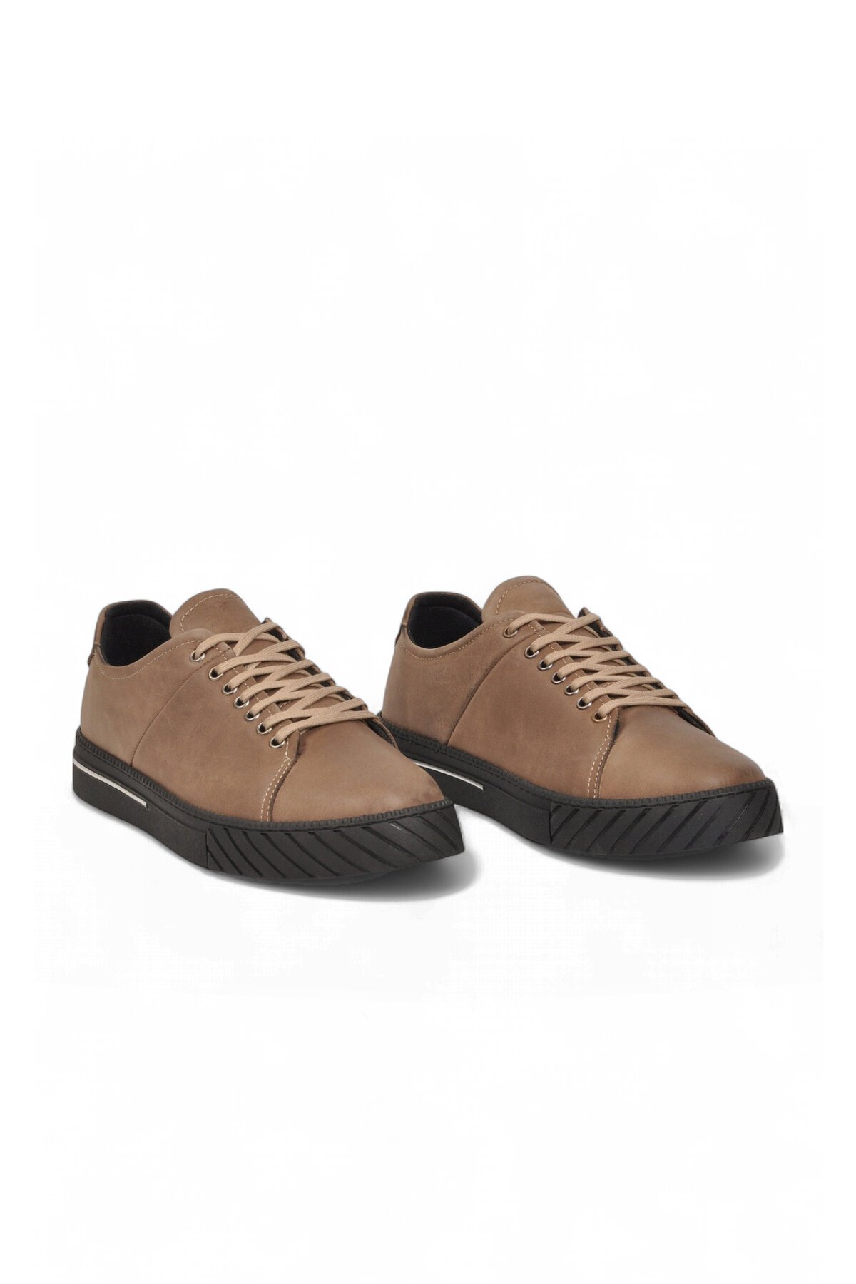 Erkek Bağcıklı Rahat Taban Kum Hakiki Deri Erkek Casual Sneaker Ayakkabı 165