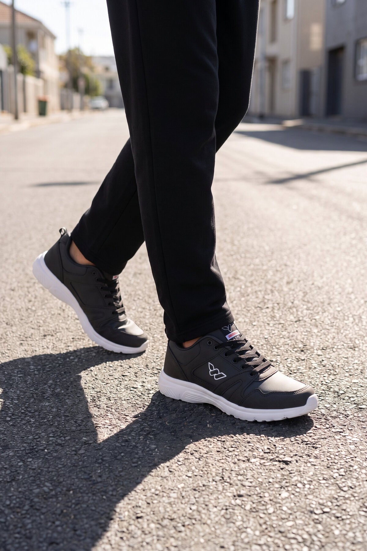 Bağcıklı Cilt Lacivert Hafif Rahat Taban Esnek Unisex Yürüyüş ve Spor Ayakkabı Sneaker Core 020