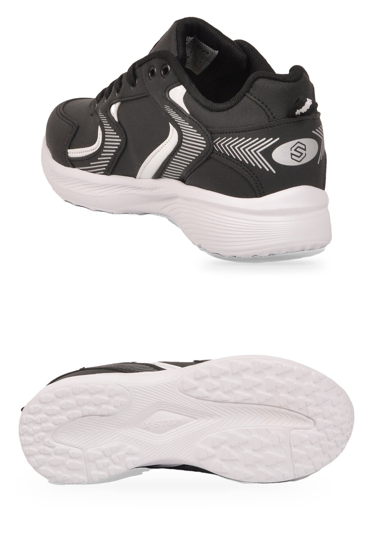 Bağcıklı Kalın Rahat Taban Hafif Esnek Siyah-Beyaz Unisex Yürüyüş ve Spor Ayakkabı Sneaker 2032