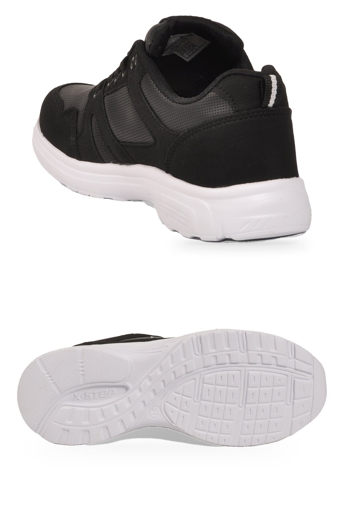 Bağcıklı Cilt Siyah-Beyaz Hafif Rahat Taban Esnek Unisex Yürüyüş ve Spor Ayakkabı Sneaker Core 020